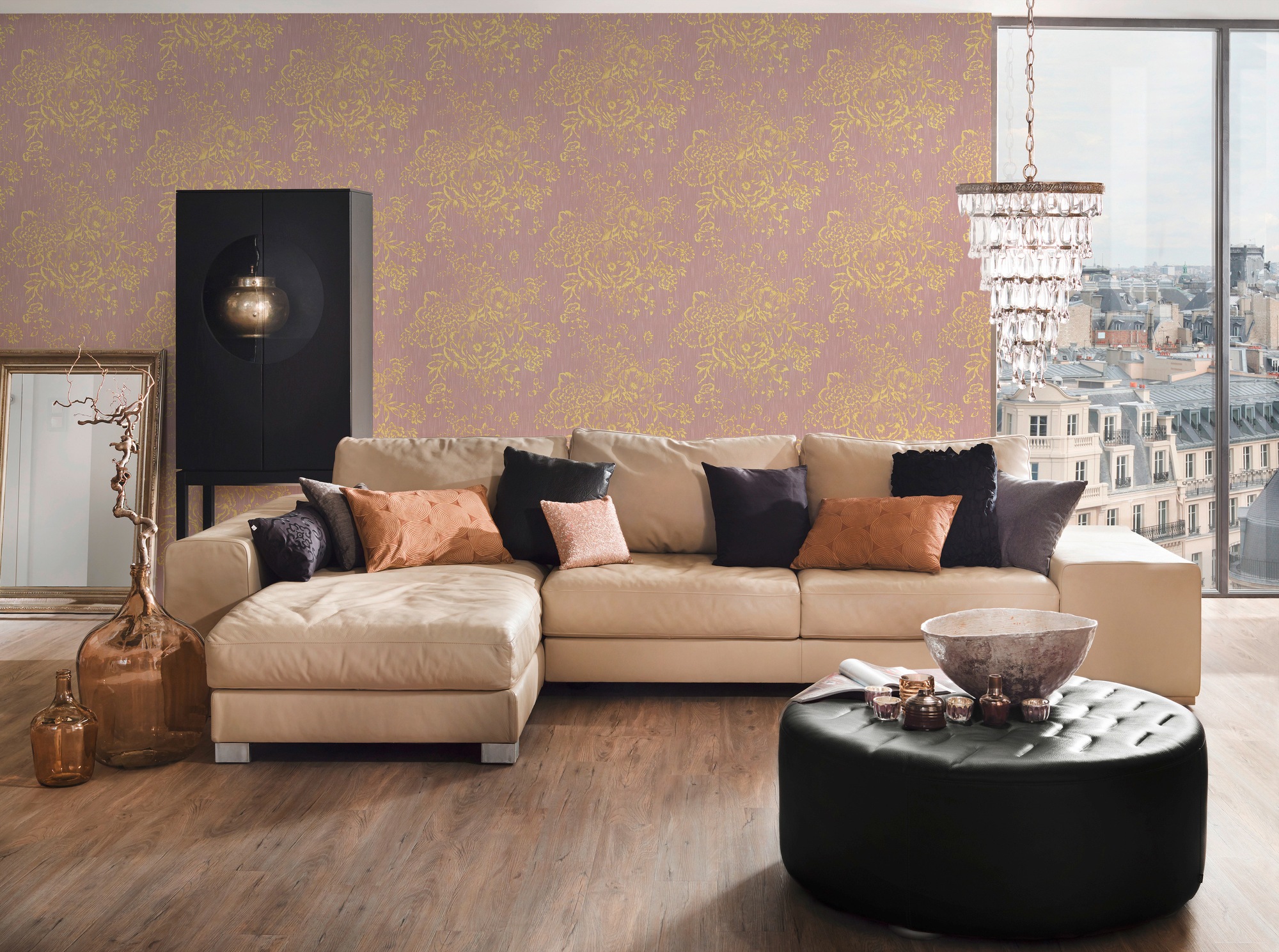 Architects Paper Textiltapete »Metallic Silk«, floral-matt-glänzend, Barocktapete Tapete Blumen