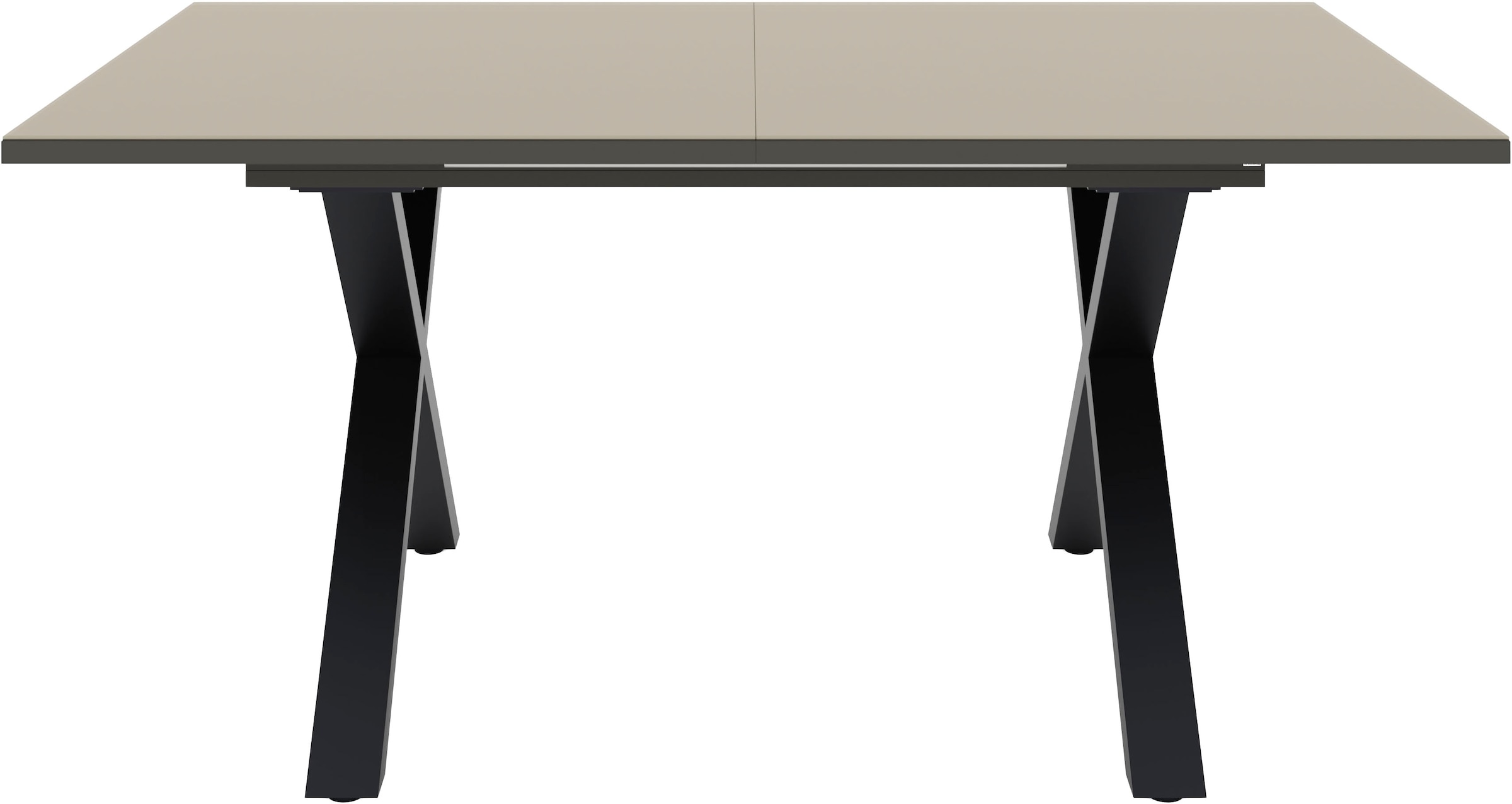 "Esstisch ""Reno"", beige (schwarz feinstruktur, glas kaschmir glanz, schwarz feinstruktur, glas kaschmir glanz), B:160cm H:75cm T:90cm, SET ONE BY