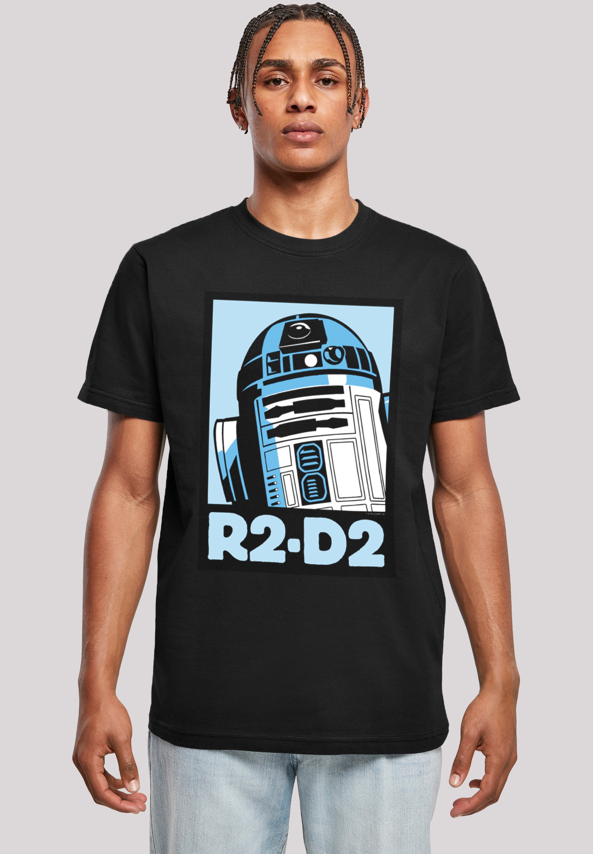 F4NT4STIC Kurzarmshirt »F4NT4STIC Herren Star Wars R2-D2 Poster with T-Shirt Round Neck«, (1 tlg.)