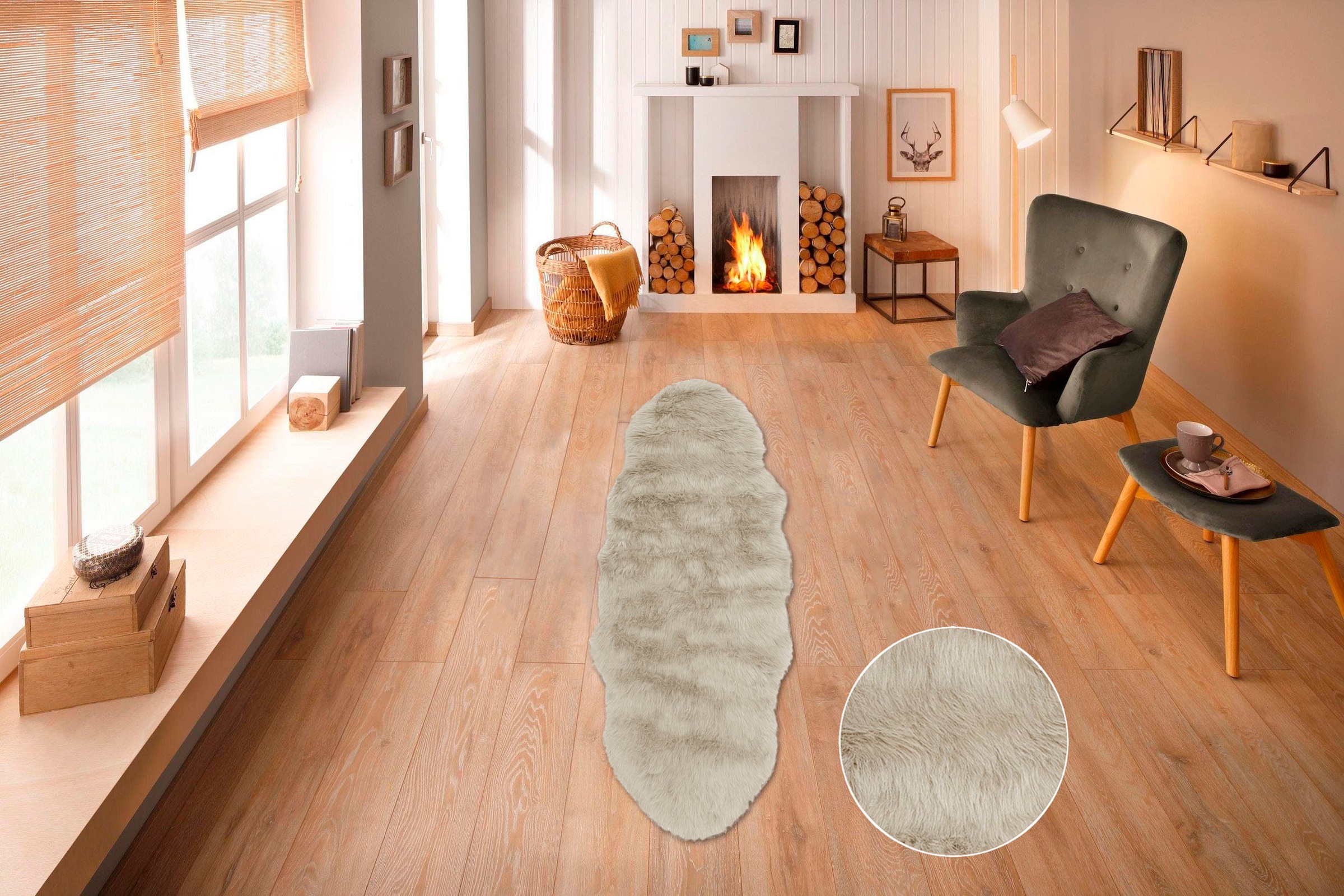 my home Hochflor-Teppich "Valeria Fellteppich kuschelig" fellförmig 60 mm H günstig online kaufen