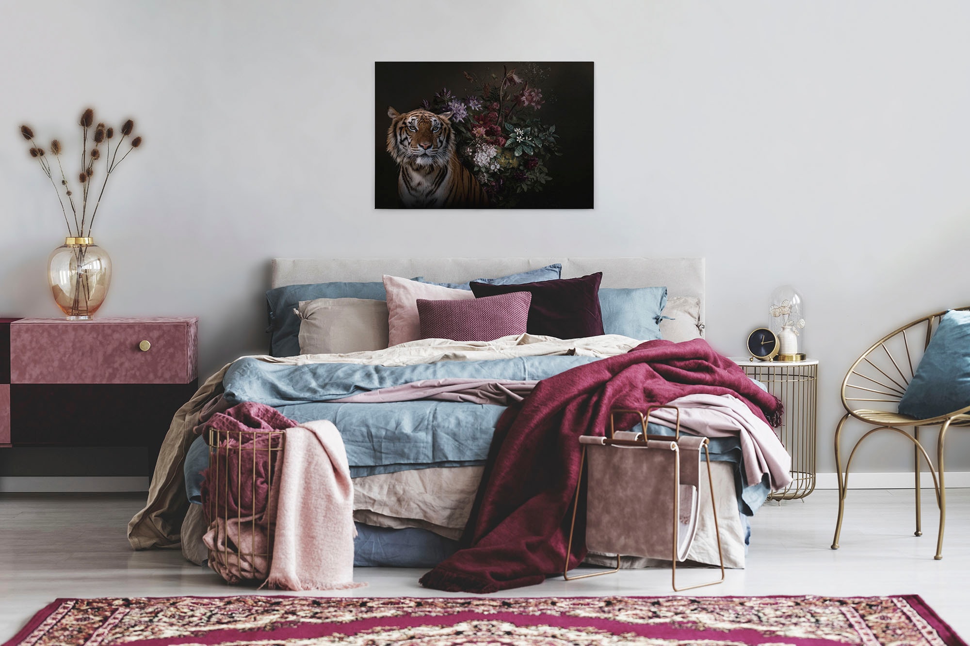A.S. Création Leinwandbild »wildlife«, Kunst-Tiere-Kinder, (1 St.), Keilrahmen Bild Blumen Floral Rosen Leinwand-Bild Wohnzimmer modern