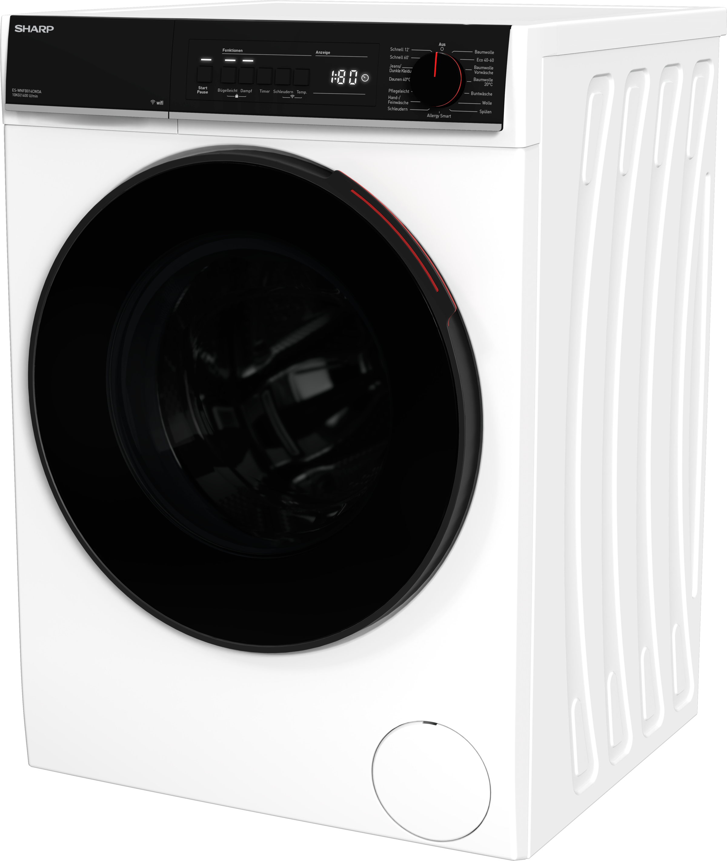 Sharp Waschmaschine »ES-WNFB014CWDA-DE« 10 kg 1400 U/min 20 % unter dem Grenzwert der Energieeffizienzklasse A