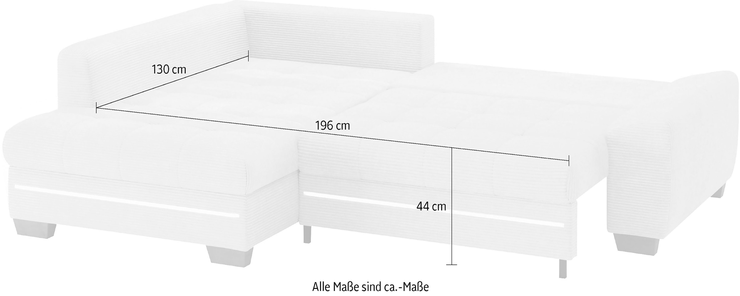 Mr. Couch Ecksofa »Nikita II, L-Form«, mit RGB-LED Beleuchtung, wahlweise mit Bett, Bettkasten, Kaltschaum