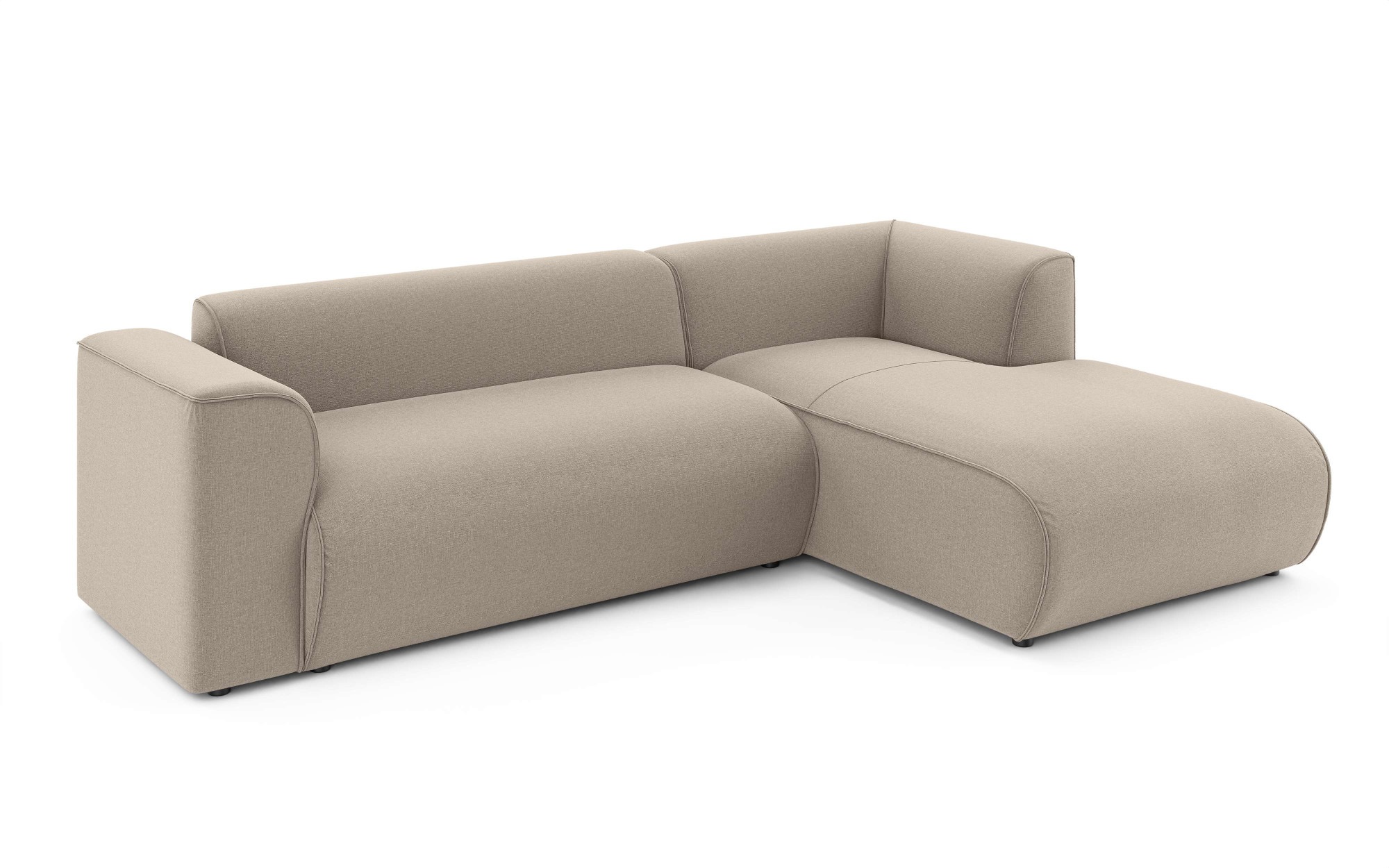 Ecksofa HOME AFFAIRE "GENTON L-Form (257 cm), zeitlos & stilvolles Design", beige, B:257cm H:78cm T:161cm, 100% Polyester, Sofas, Ecksofa, Aufwendig gepolstert, in Cord, Chenille und Struktur 7