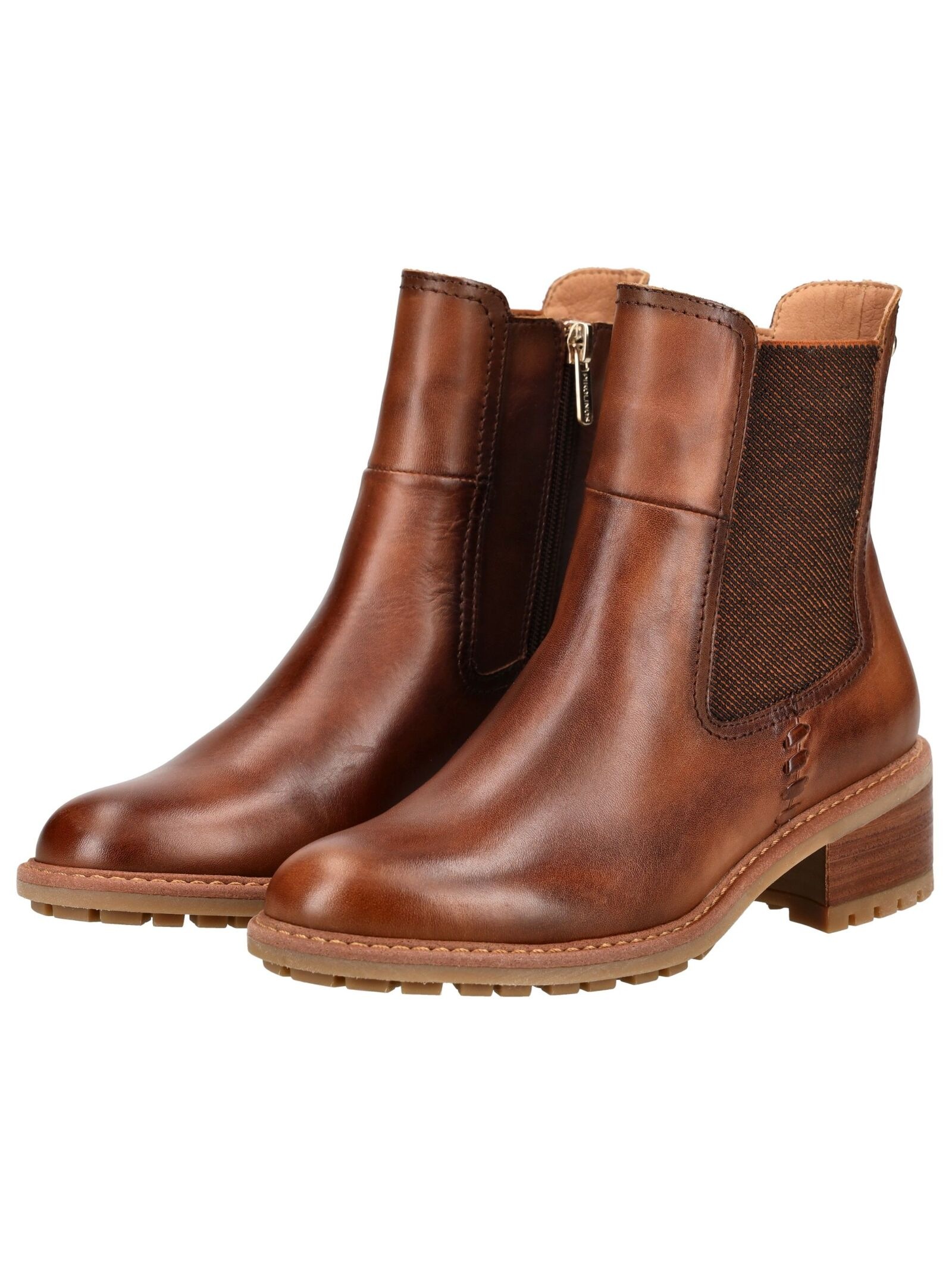 Stiefelette PIKOLINOS "PIKOLINOS Stiefelette Leder/Textil", Damen, Gr. 40, braun, Leder, Textil, Schuhe Stiefelette 3