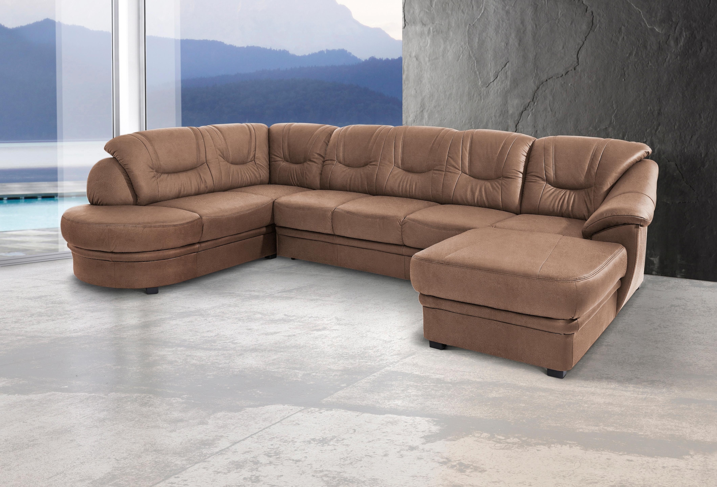 sit&more Wohnlandschaft "Savoni U-Form" wahlweise mit Schlaffunktion