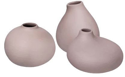 Dekovase »NONA, aus Porzellan, unglasiert«, (Set, 3 St.), Vase in 3 unterschiedlichen...