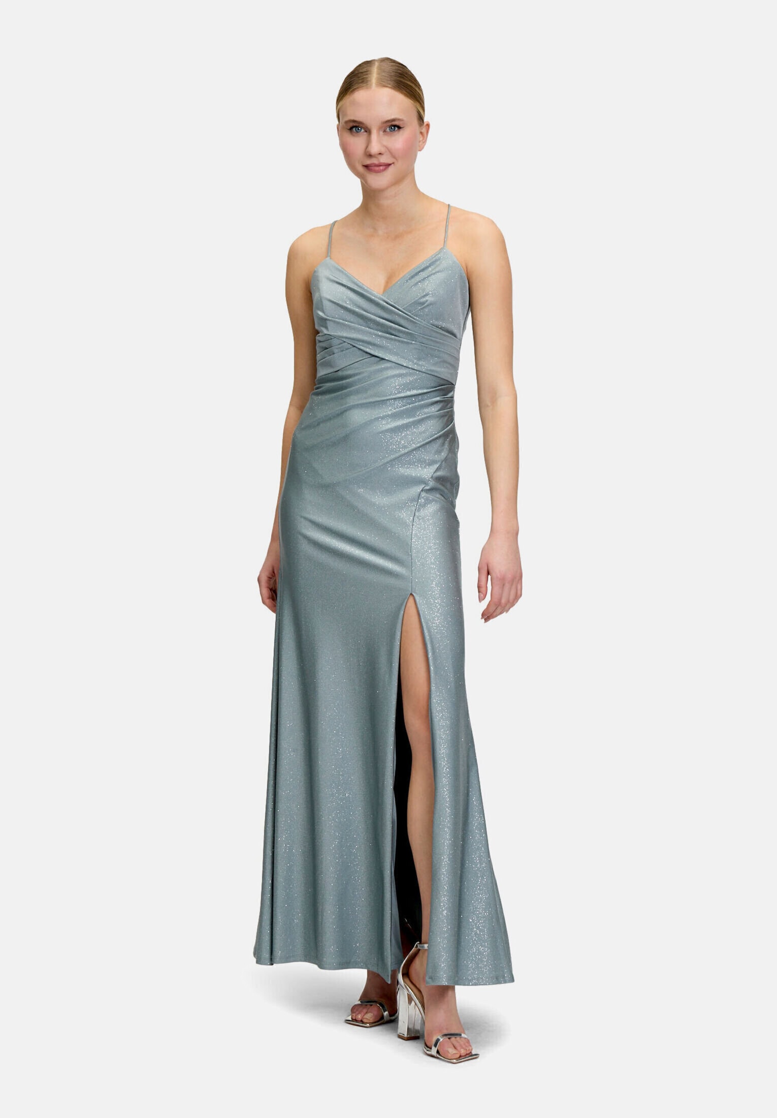 Vera Mont Abendkleid "Damen im Glitzer-Look" Ohne Tasche Wickel-Design