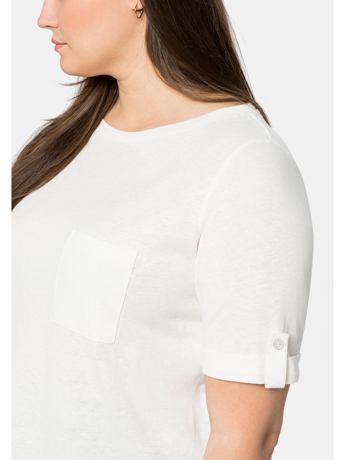 Sheego Longshirt »Große Größen«, im Leinenmix, hohe Seitenschlitze online  kaufen | BAUR | T-Shirts