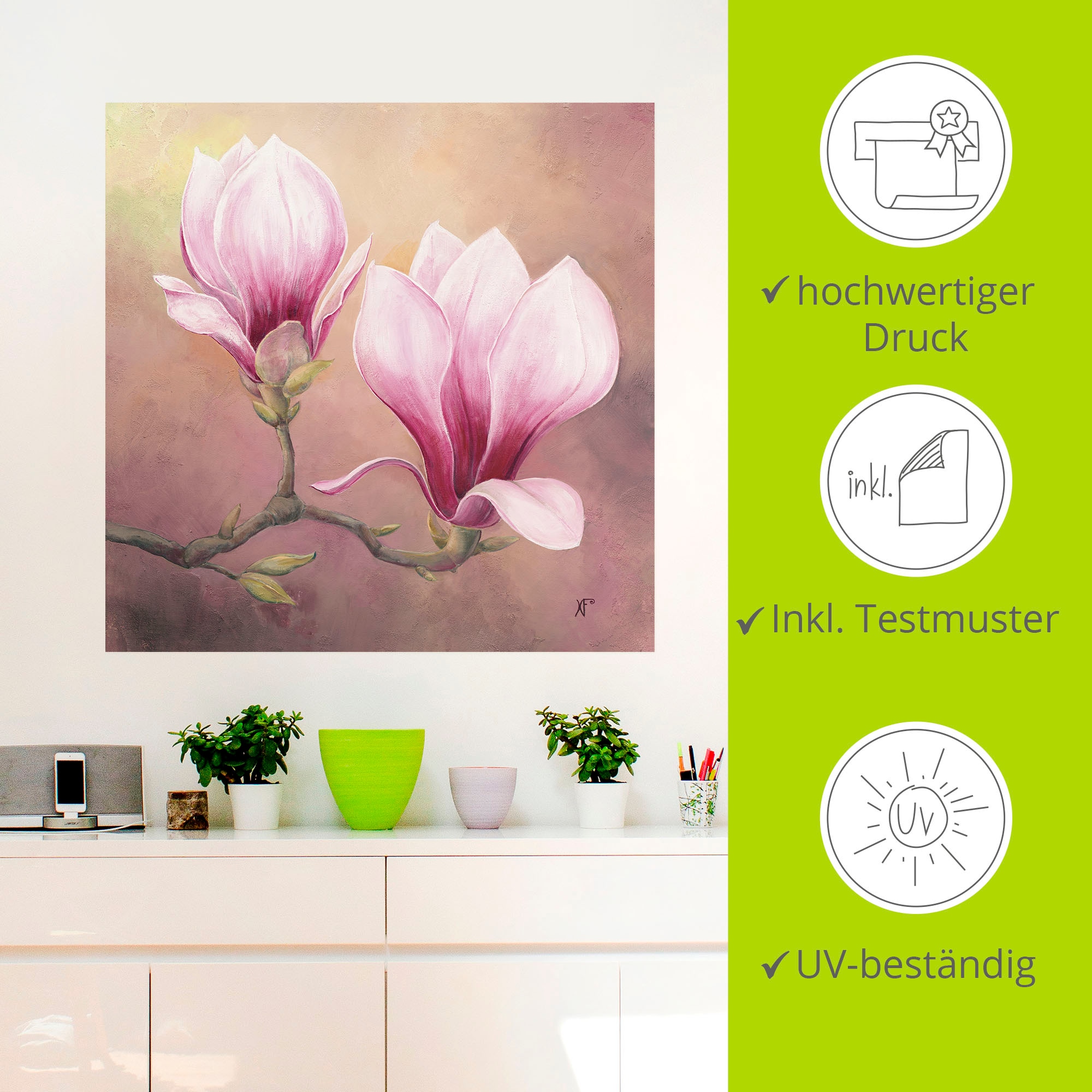 Artland Wandbild »Späte Magnolie«, Blumenbilder, (1 St.), als Alubild, Leinwandbild, Wandaufkleber oder Poster in versch. Größen