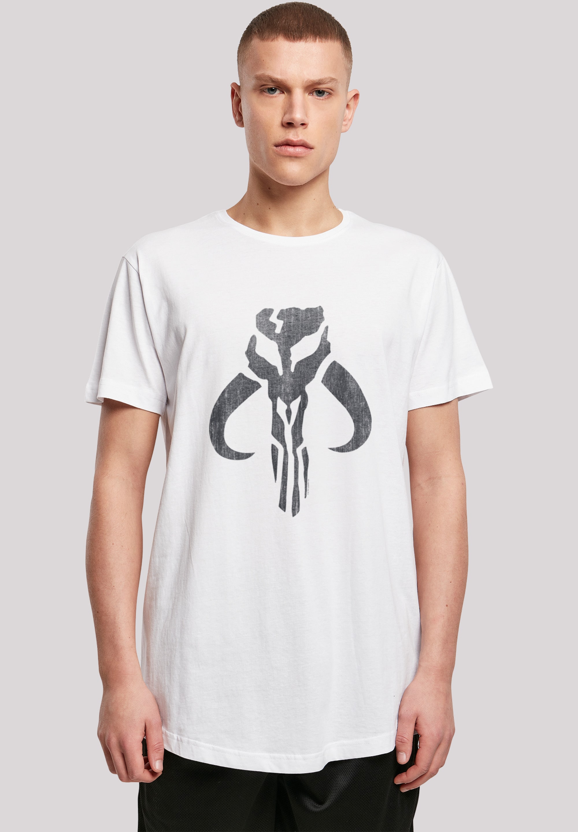F4NT4STIC T-Shirt »Long Cut T Shirt 'Star Wars Mandalorian Banther Skull'«, Print