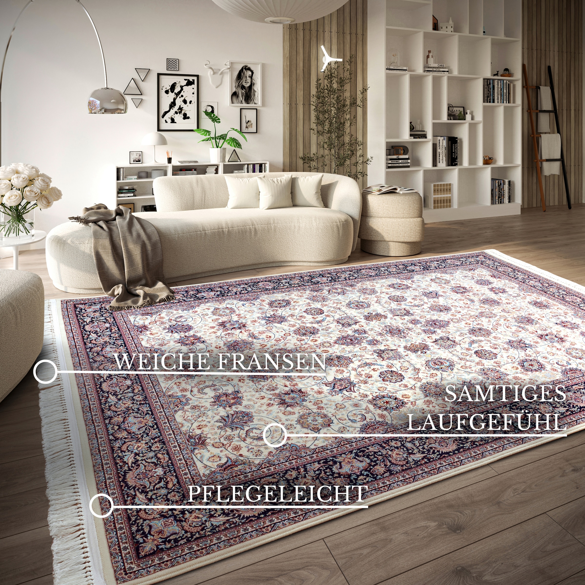 Villeroy & Boch Teppich »Alfred«, rechteckig, 7 mm Höhe, Orientalisch, Fransen, Wohnzimmer, Schlafzimmer, Klassisch, Kurzflor