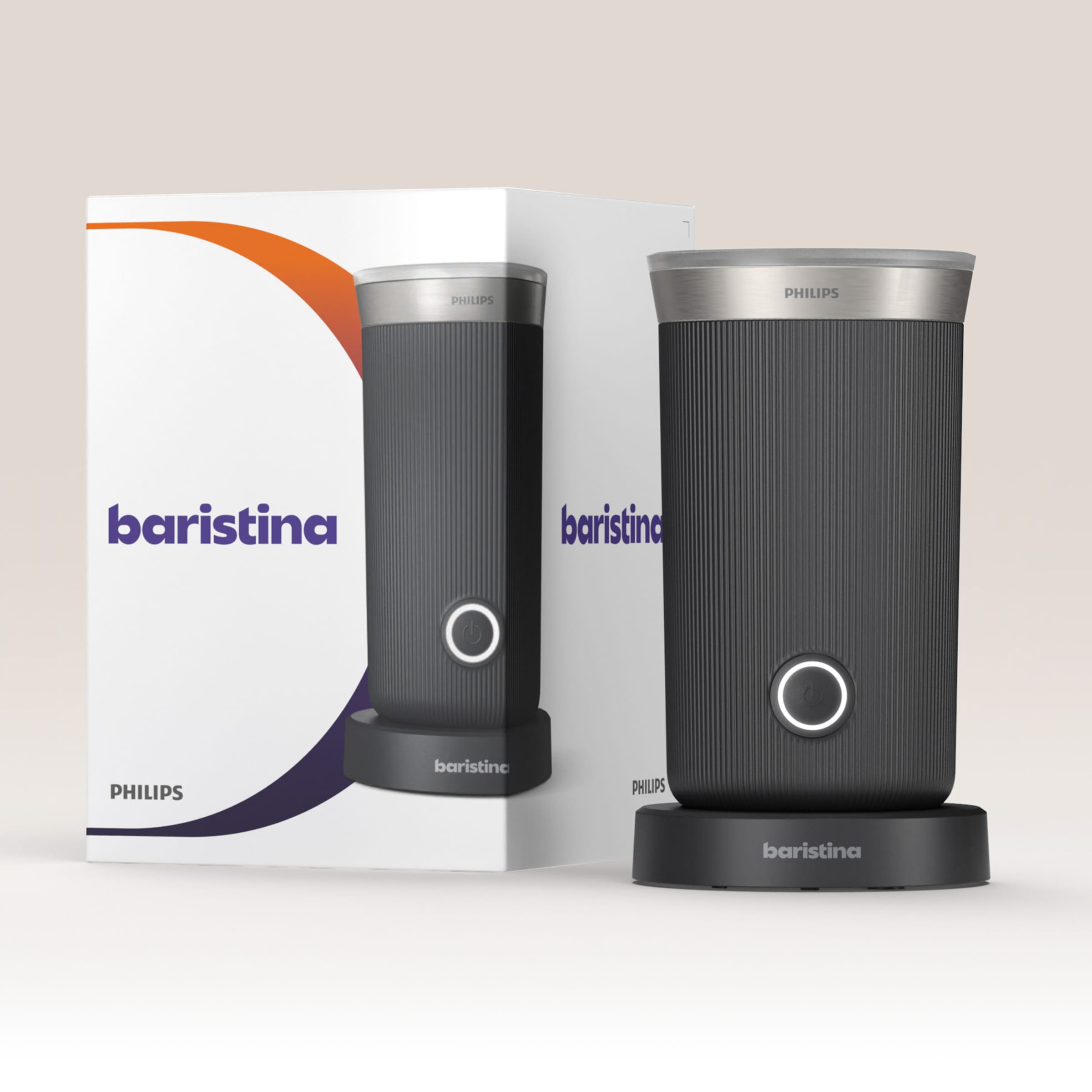 PHILIPS baristina Milchaufschäumer »BAR311, Antihaftbeschichtung, leichte Reinigung« 15,3 W warmer und kalter Milchschaum, 120 ml Fassungsvermögen