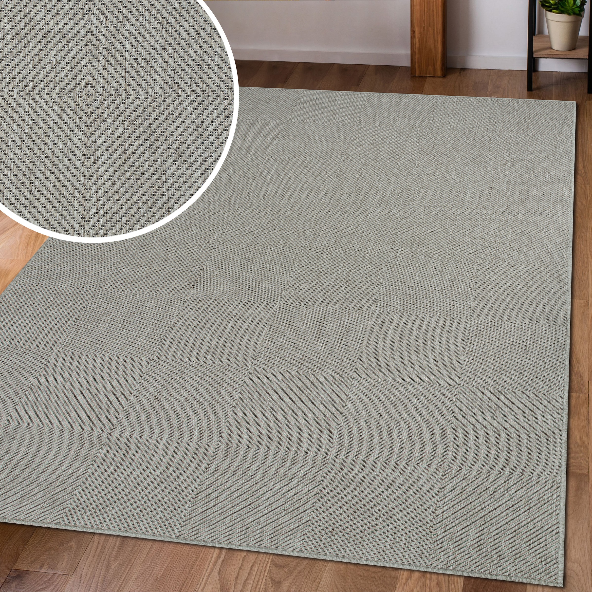 OTTO home Teppich »Anna, auch als Läufer erhältlich« rechteckig 3 mm Höhe In- und Outdoor geeignet, Sisal-Optik, Wetterfest & UV-beständig