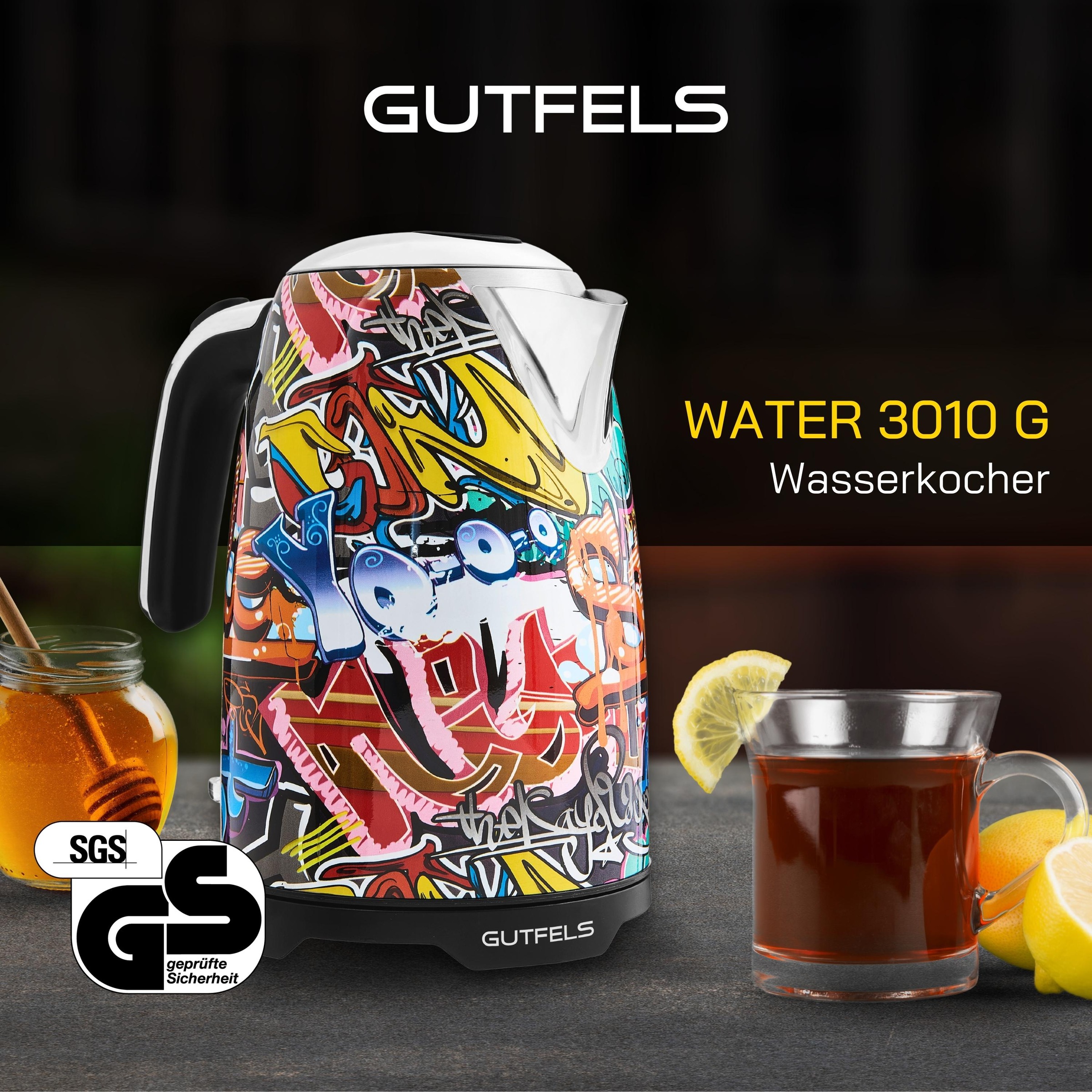 Gutfels Wasserkocher "WATER 3010 G" 1,7 l 2200 W 1,7 L, 2200 Watt, Graffitt günstig online kaufen