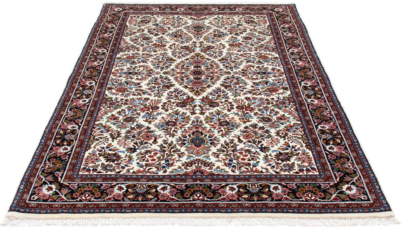 Wollteppich »Bidjar Blumenmuster Beige 208 x 133 cm«, rechteckig, Unikat mit Zertifikat