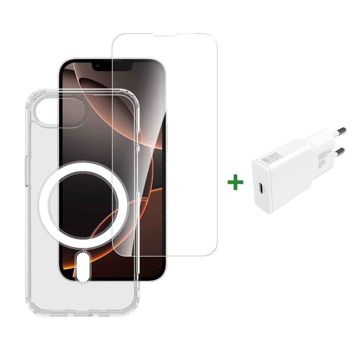 4smarts Handyhülle »3in1 Premium Starter Set für Apple iPhone SE (4.Gen.)«, Backcover, Schutzhülle, Handyschutzhülle, Case, Schutzcase, stoßfest