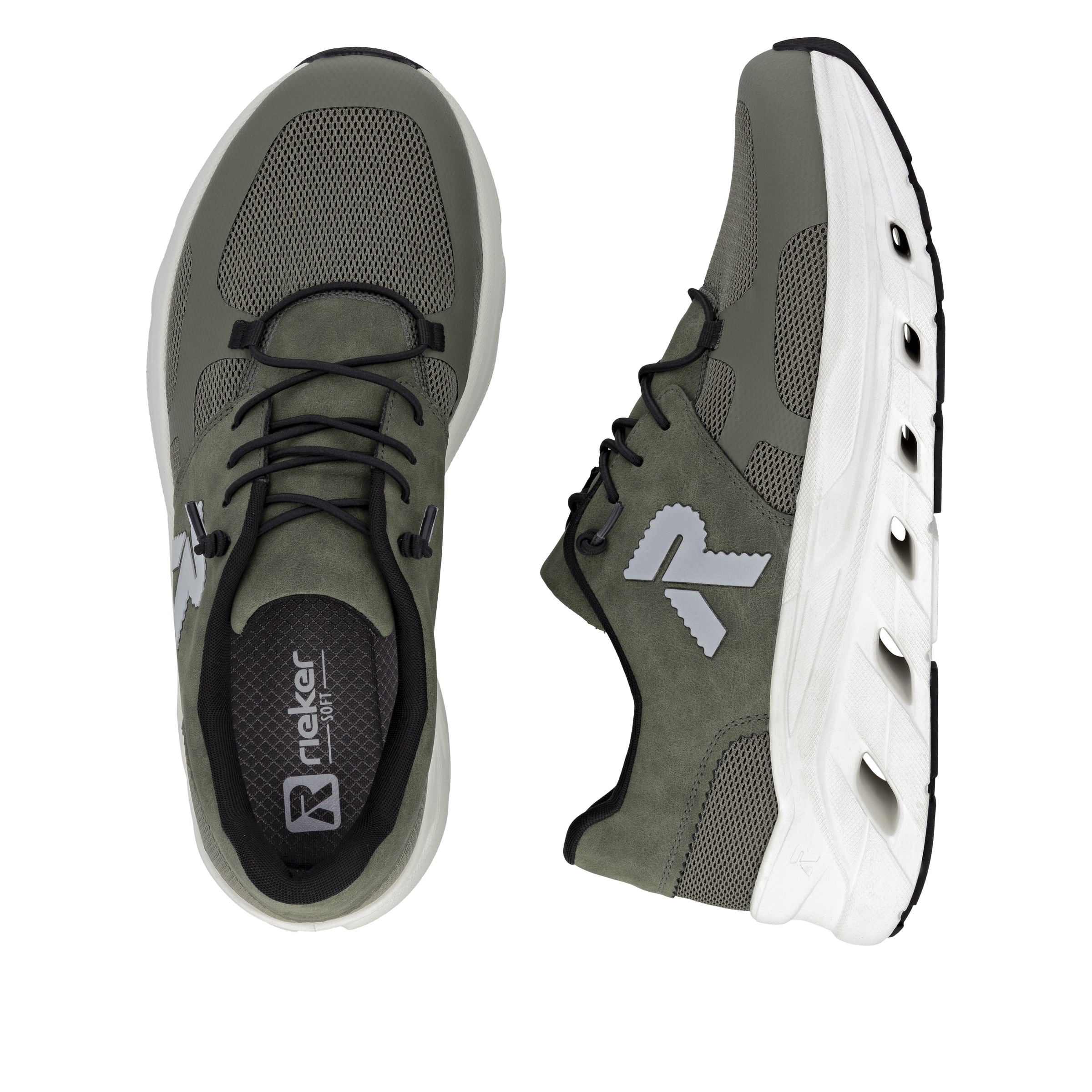 RIEKER Sport Slip-On Sneaker, Freizeitsneaker, Halbschuh, Schlupfschuh mit gepolstertem Schaftrand