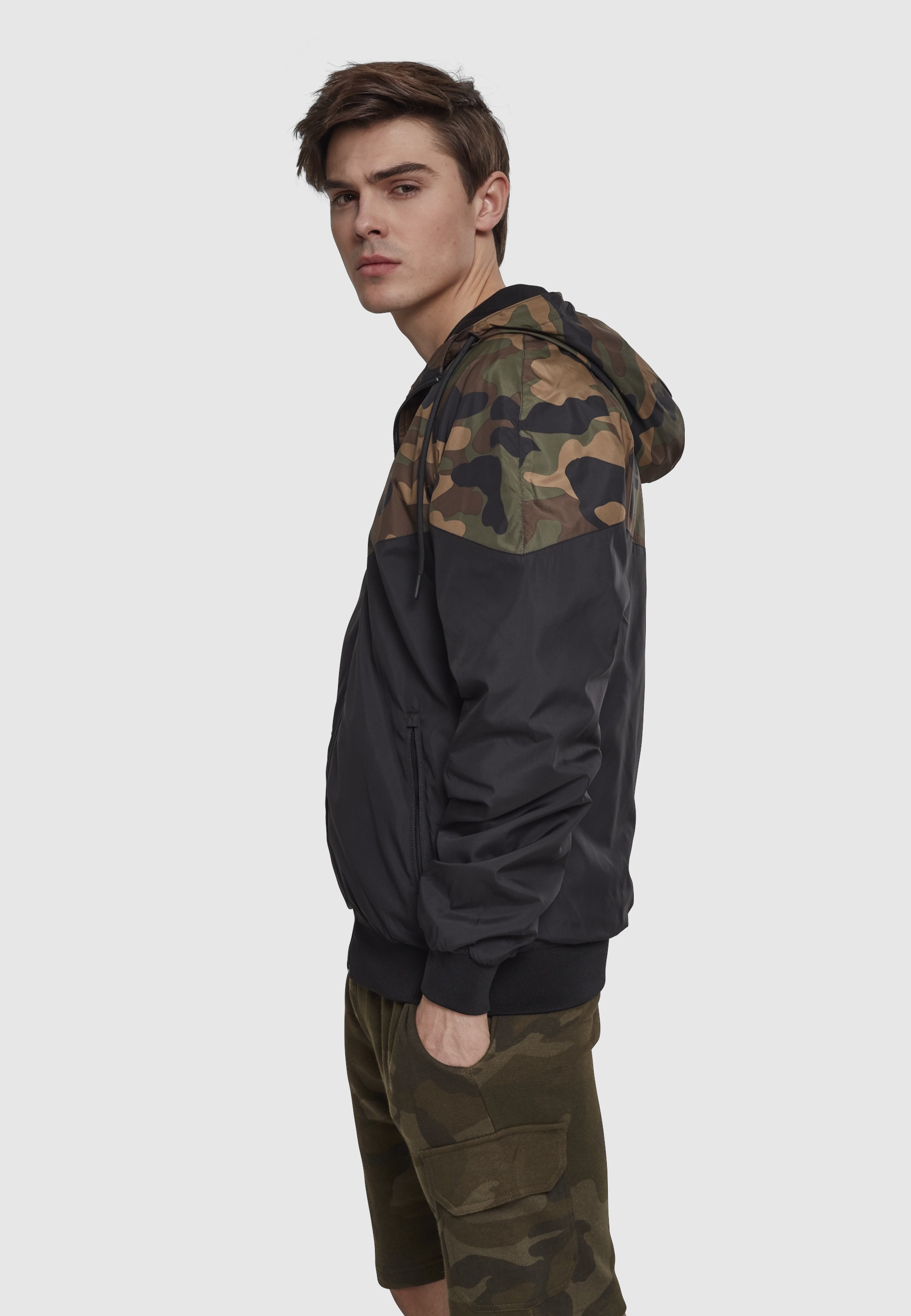 URBAN CLASSICS Anorak »Urban Classics Herren Pattern Arrow Windrunner« 1 Stk. tlg. mit Kapuze