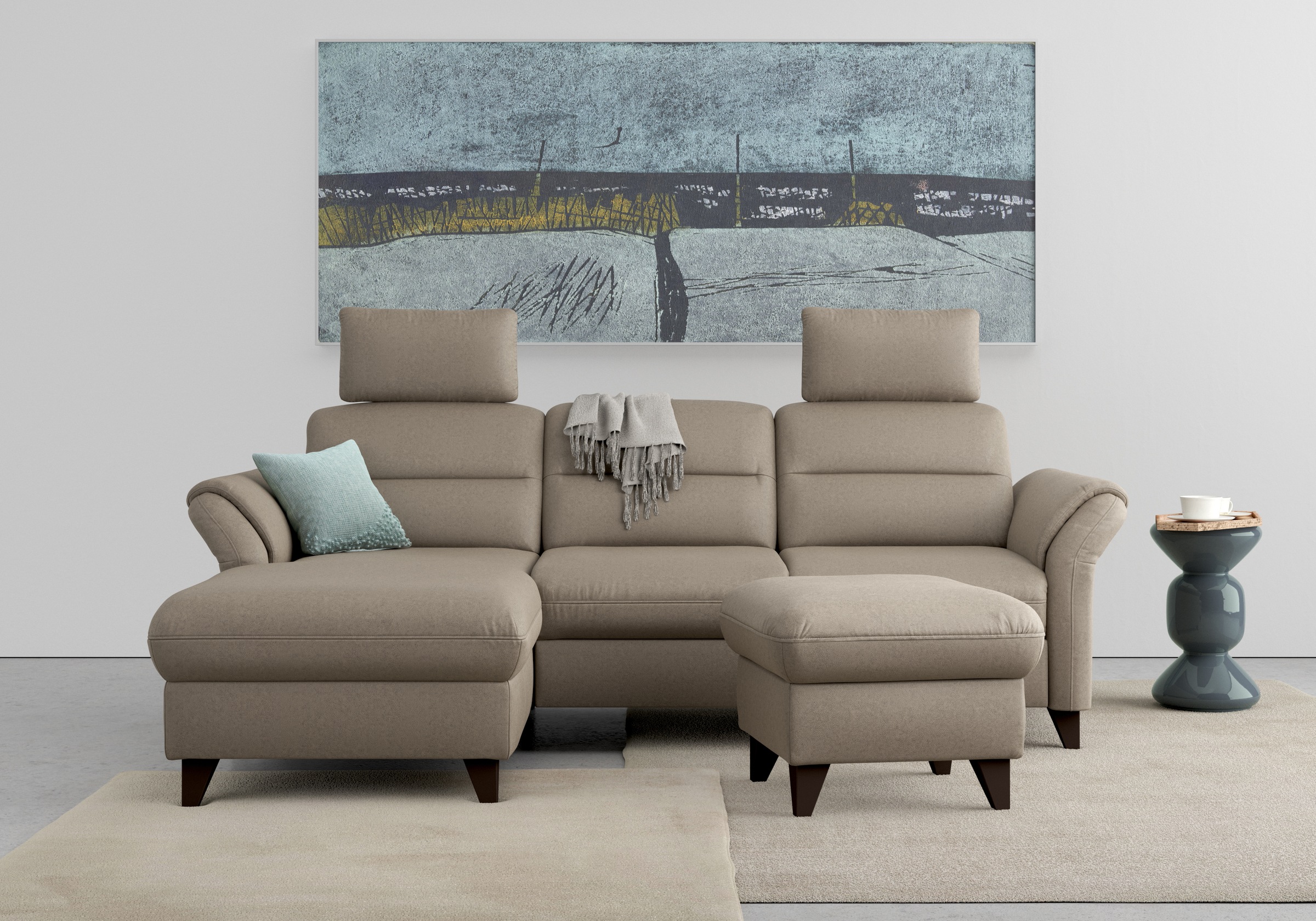 sit&more Ecksofa "Mellum L-Form" Federkern, optional Schlaffunktion, Bettkasten & Armteilfunktion