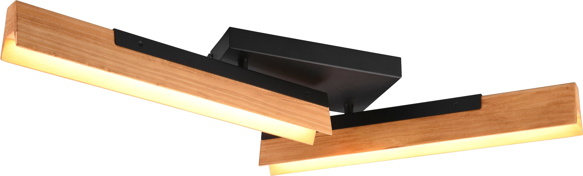 TRIO Leuchten Dimmstufen, 2 | Deckenleuchte schwenkbar, LED Deckenlampe aus BAUR flammig-flammig, Holz LED Metall, warmweiß 3 + »Kerala«