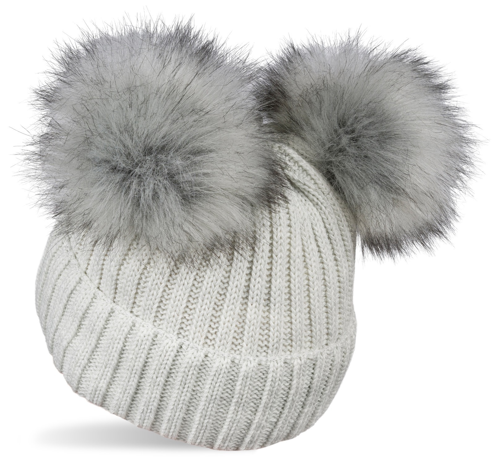 styleBREAKER Bommelmütze "Kinder Bommelmütze mit zwei Bommel" 1 Stk.