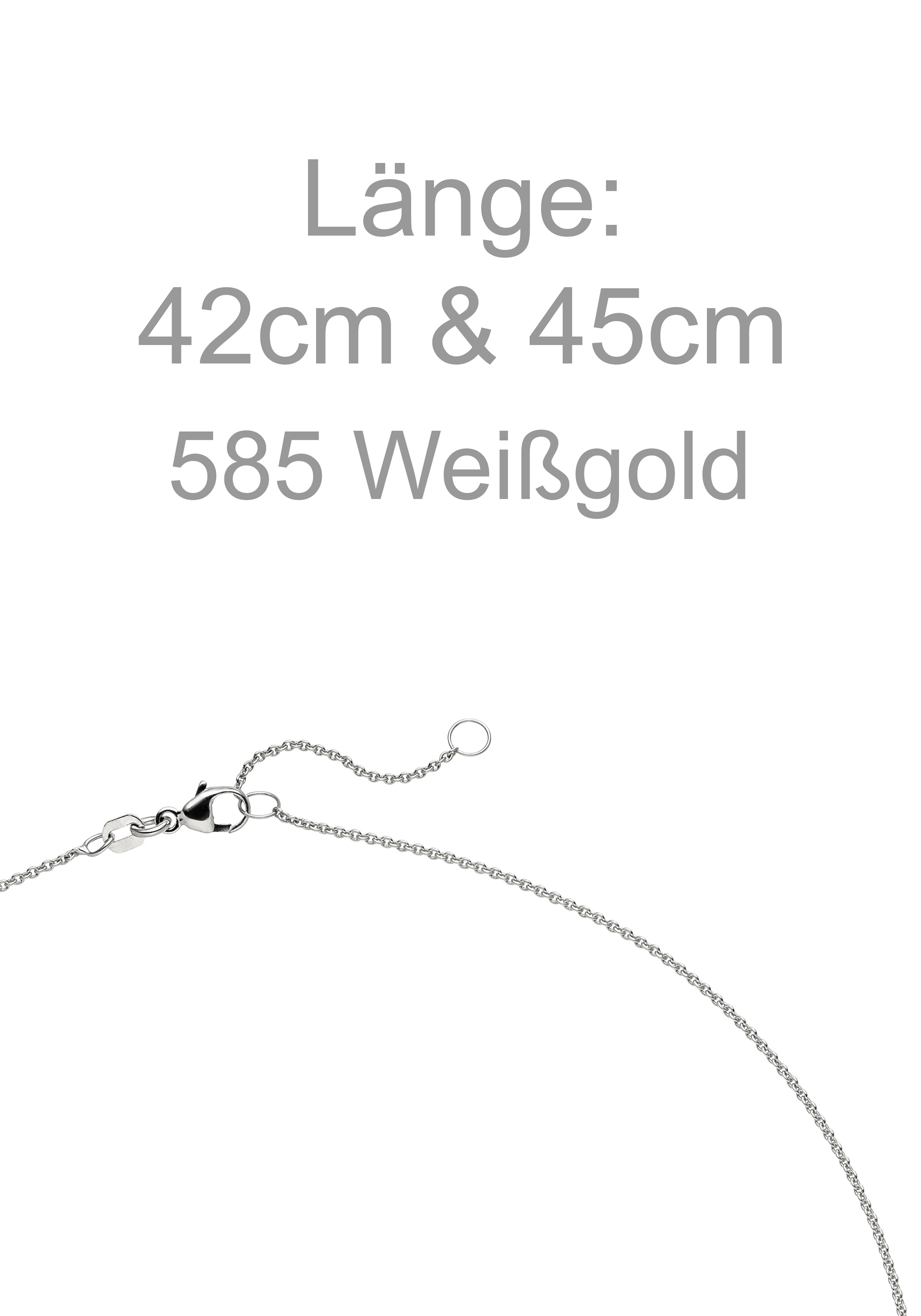 JOBO Kette mit Anhänger »Solitär Diamant Brillant 0,15 ct.« 14 Karat 585 Weißgold 45 cm