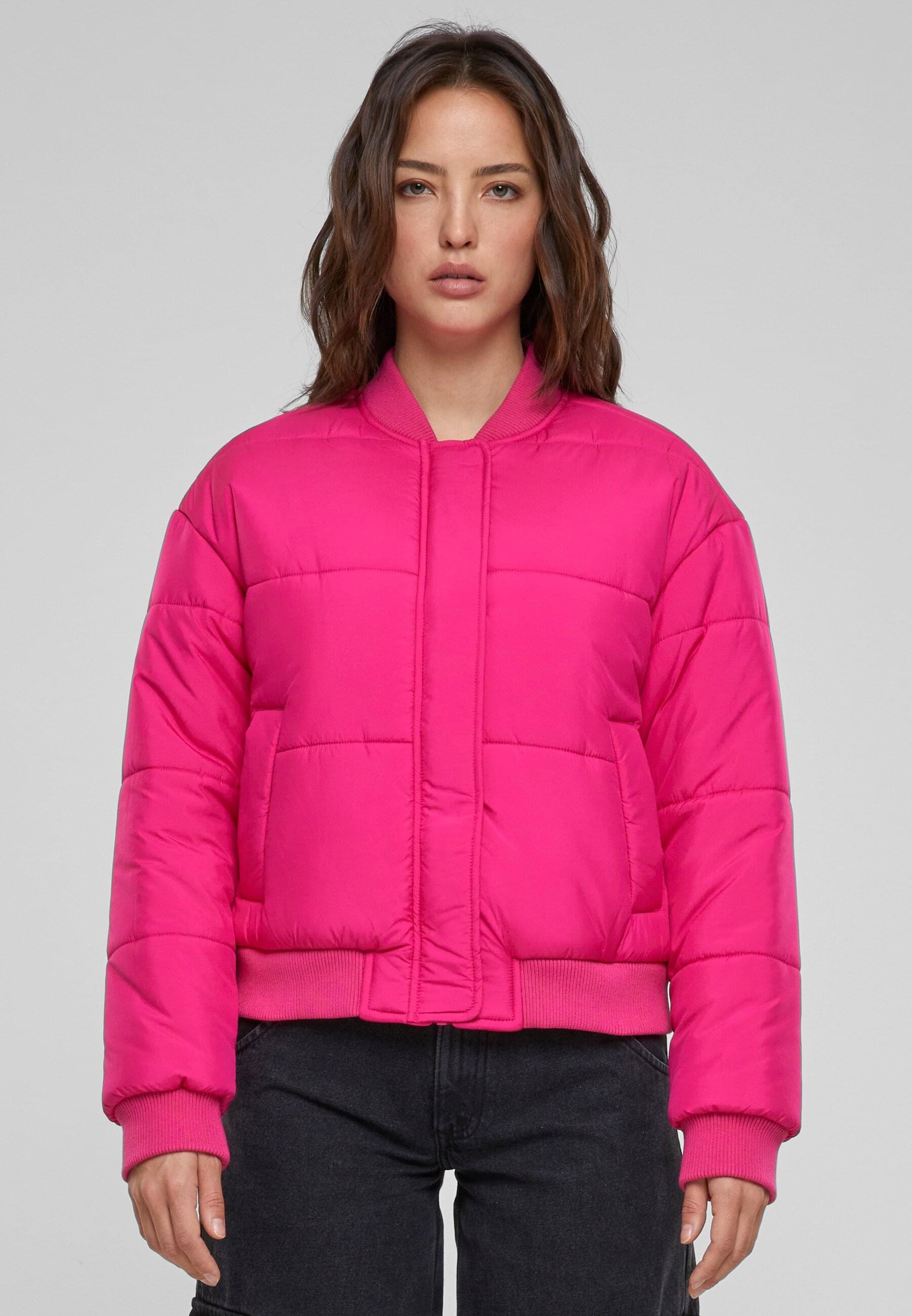 URBAN CLASSICS Winterjacke »Urban Classics Damen Ladies Puffer Blouson« 1 Stk. tlg. ohne Kapuze