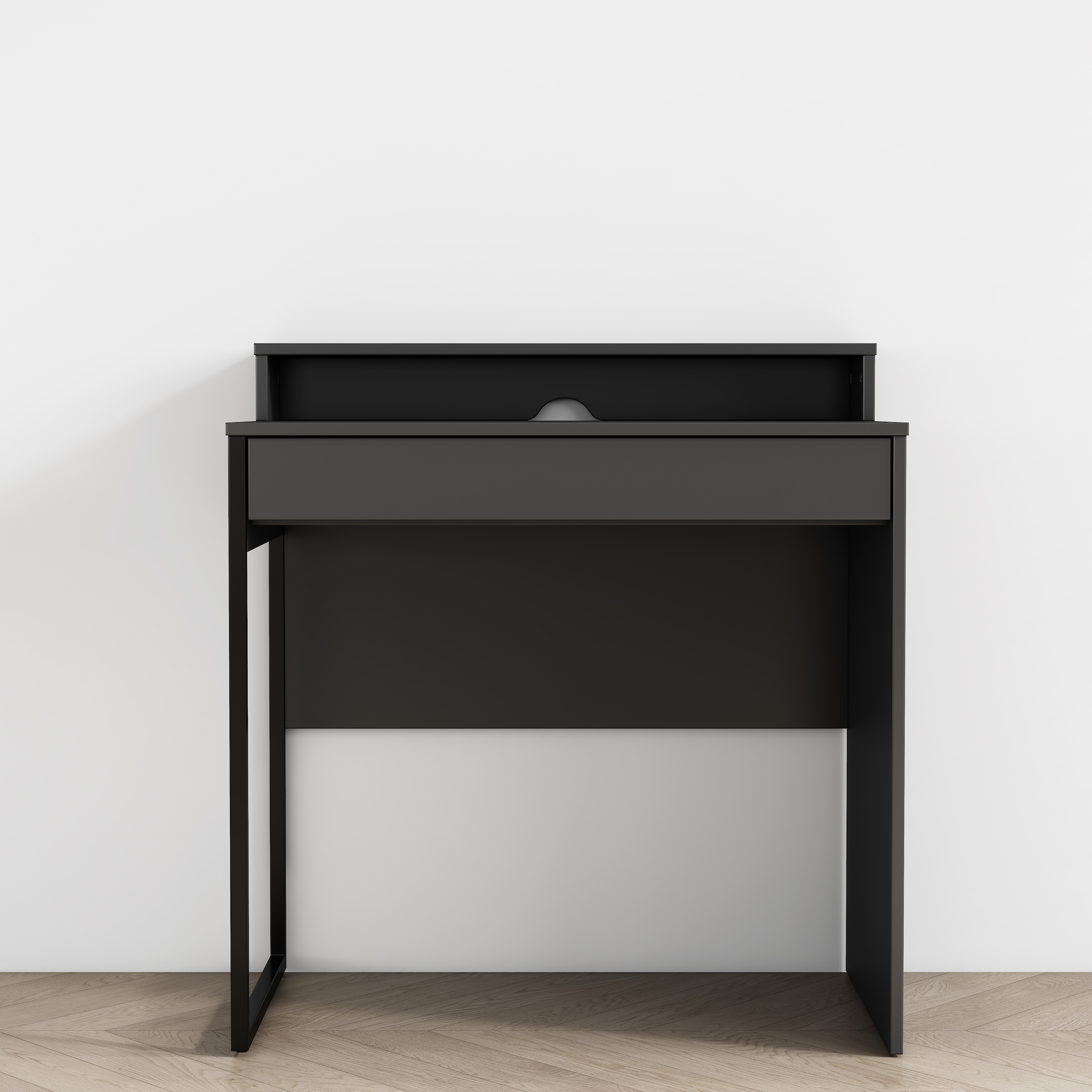 OTTO home Schreibtisch »Moid, Computertisch in modernem Design« Breite 80 cm, mit Schublade, Kabeldurchlass & Metallkufe