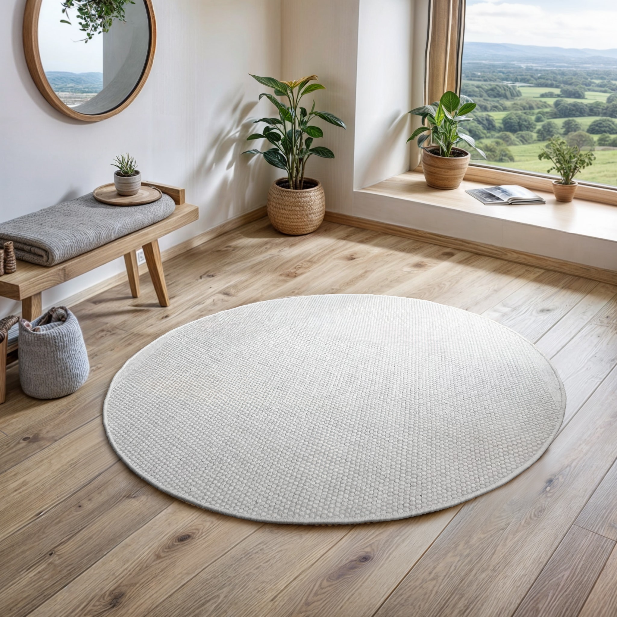 OTTO home Wollteppich "Wolltraum Pur" rund 10 mm Höhe Wendeteppich, handgew günstig online kaufen