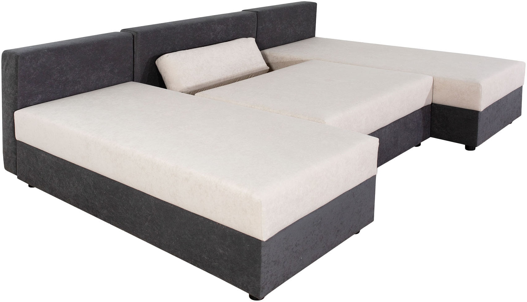 COLLECTION AB Wohnlandschaft »Pico U-Form, Breite 220, ohne Armlehne mit Schlaffunktion, Bettkasten«, Wohnlandschaft,2 X Ottomane,Polyätherschaum Polsterung