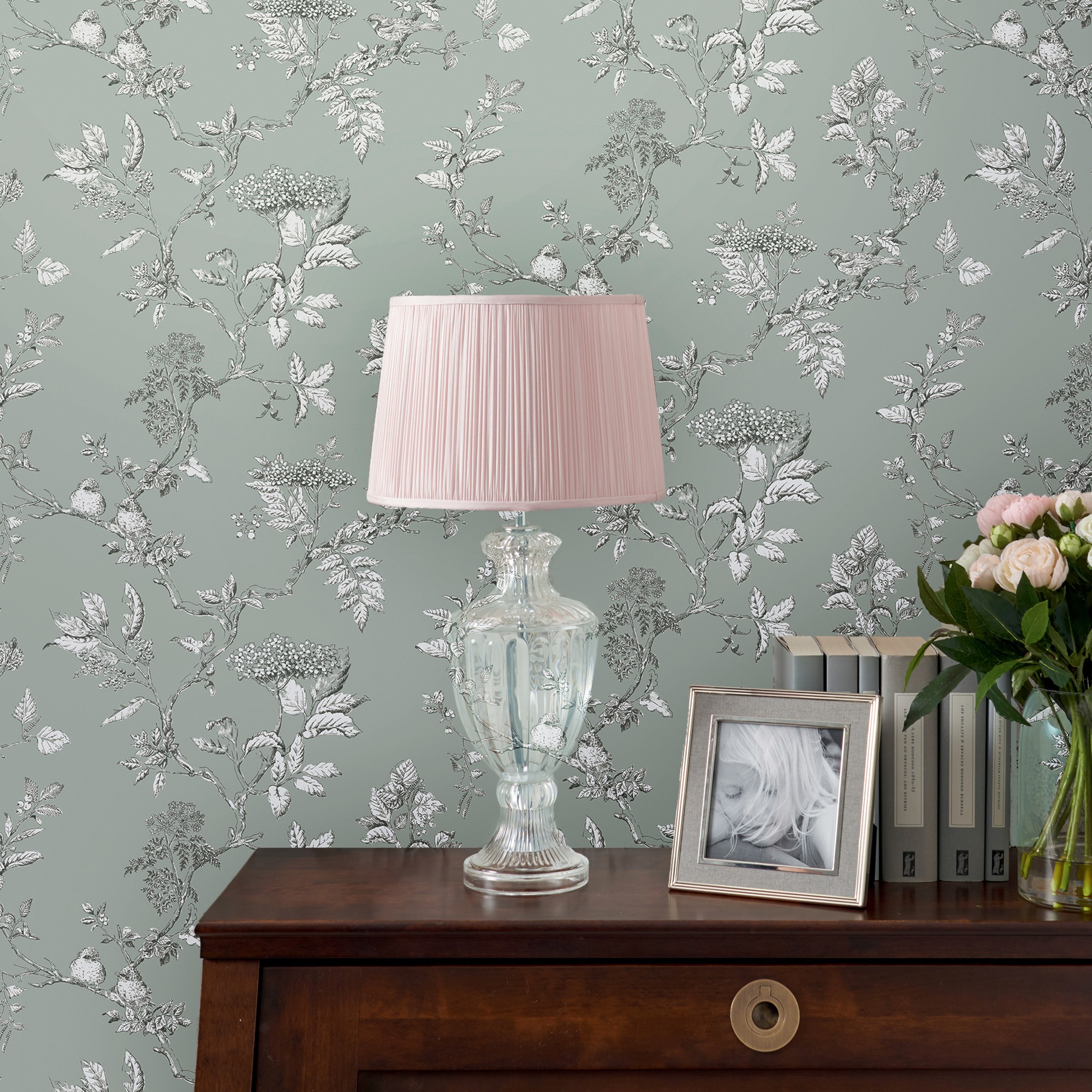 Laura Ashley Vliestapete "Elderwood" Gemustert Fsc Zertifiziert, Mit Lebhaftem Druck, 10 Meter Länge