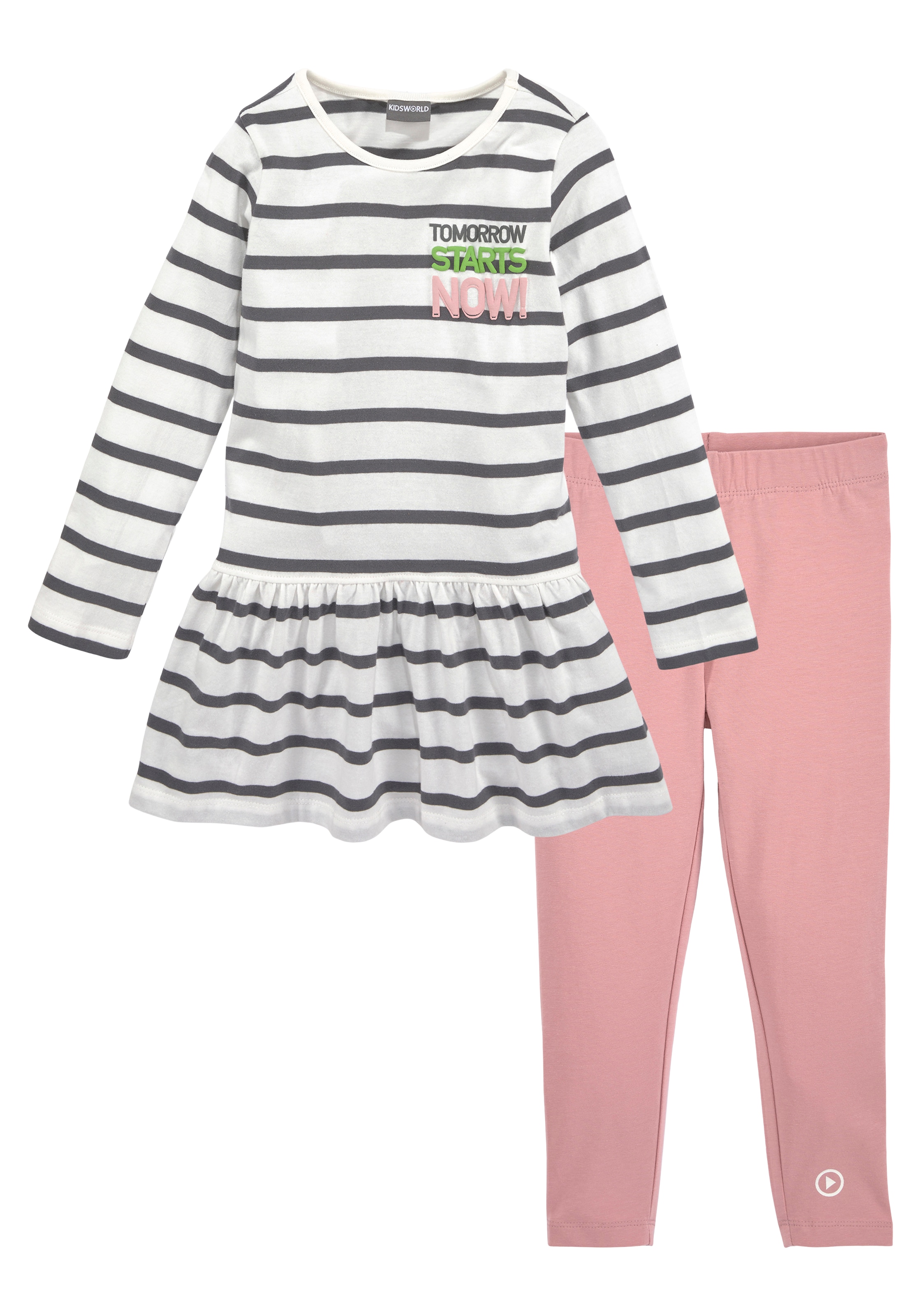 KIDSWORLD Kleid & Leggings »Tomorrow starts now!«, (Set, 2 tlg.), süßes  Outfit | Im Sale | Kleider-Sets