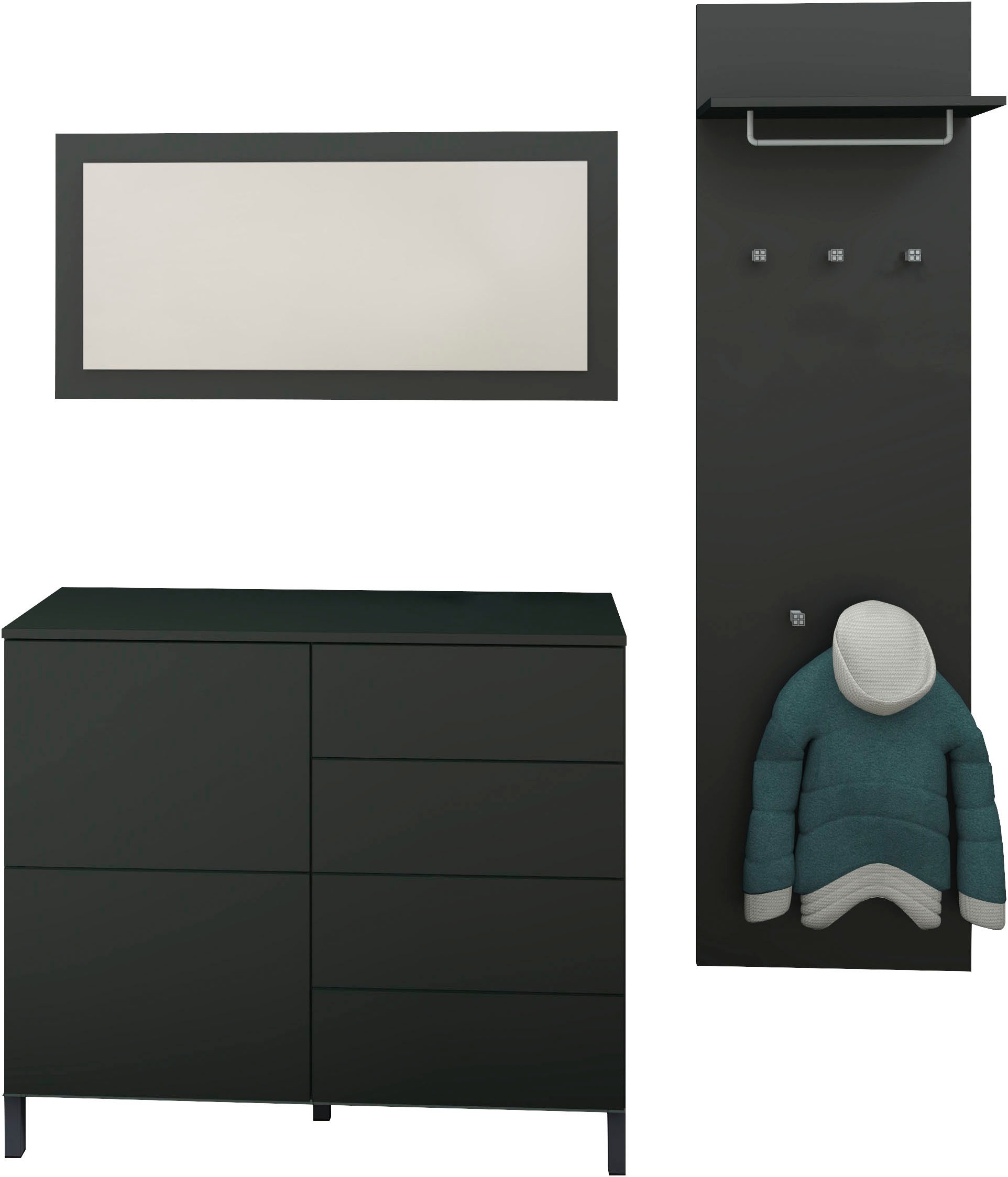 borchardt Möbel Garderoben-Set 3 Stk. tlg. Drucköffner (Push-To-Open), höhe günstig online kaufen