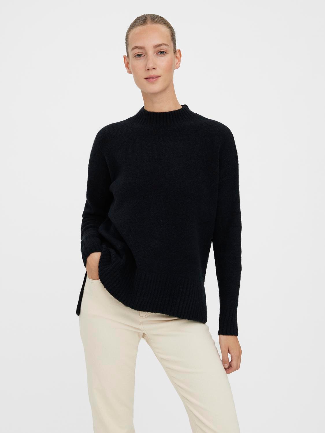 Vero Moda Stehkragenpullover "VMLEFILE OVERSIZE BOXY BLOUSE GA NOOS"