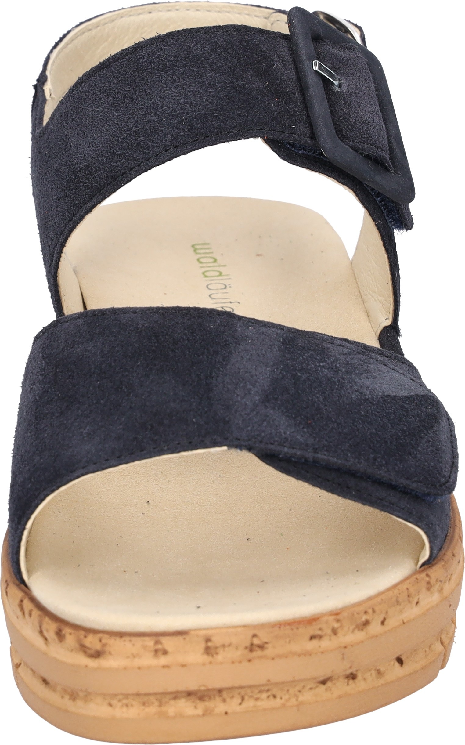Plateausandaletten WALDLÄUFER "K-ARLENE", Damen, Gr. 7 (40,5), dunkelblau, Veloursleder, unifarben, Schuhe, Sommerschuh, Klettsandale in Extraweite K für den kräftigen Fuß 2