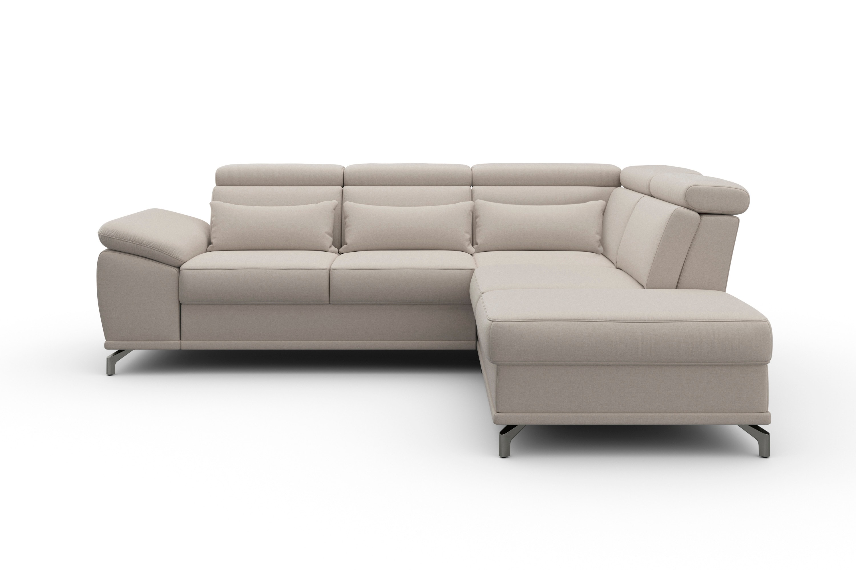 sit&more Ecksofa "Cabrio L-Form, B: 274 cm, mit Sitztiefen-, Arm- & Kopfteilverstellung" 3 Nierenkissen, Federkern, optional Schlaffunktion und Stauraum