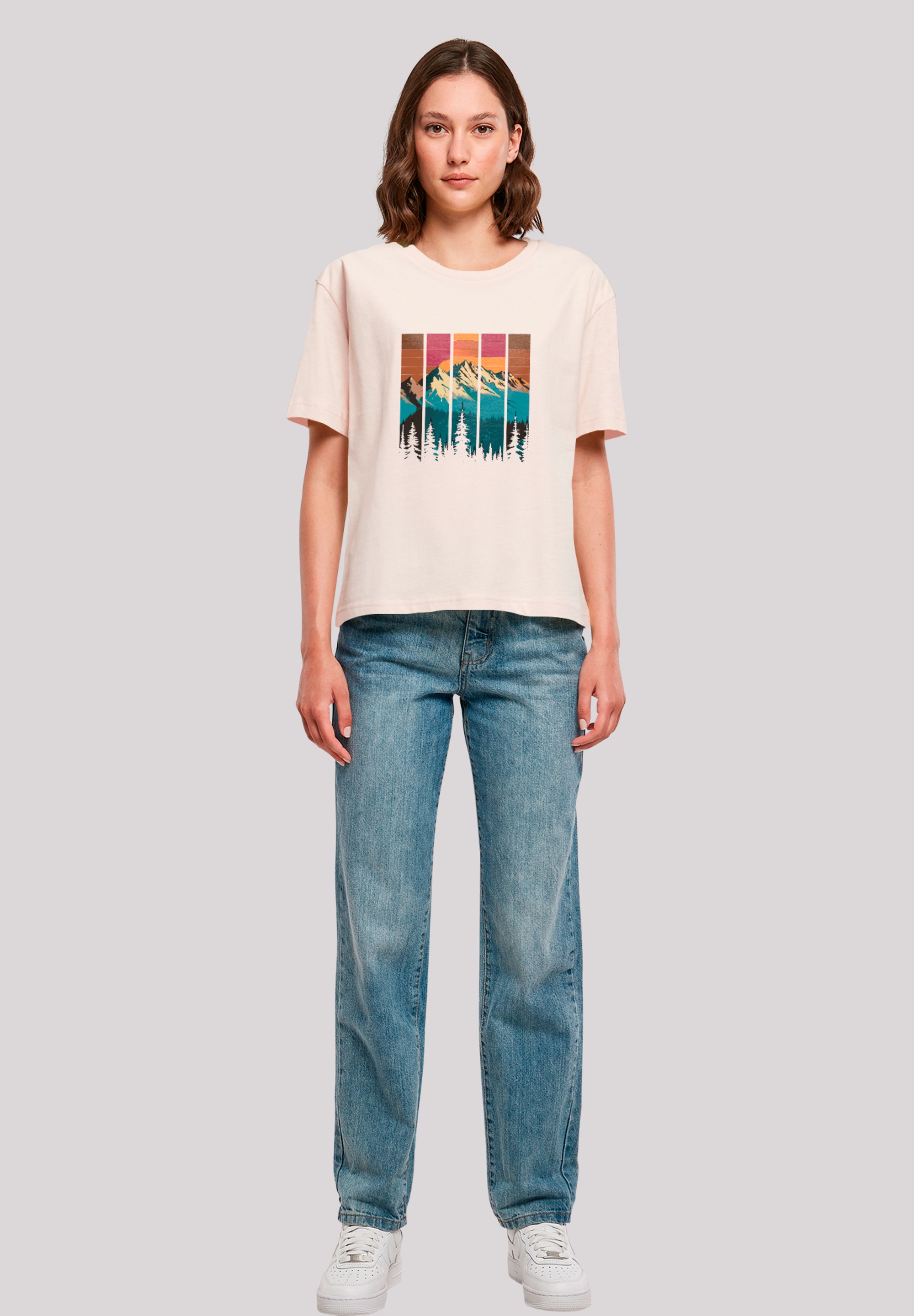 F4NT4STIC T-Shirt »Berg Sonnenuntergang Retro«, Premium Qualität