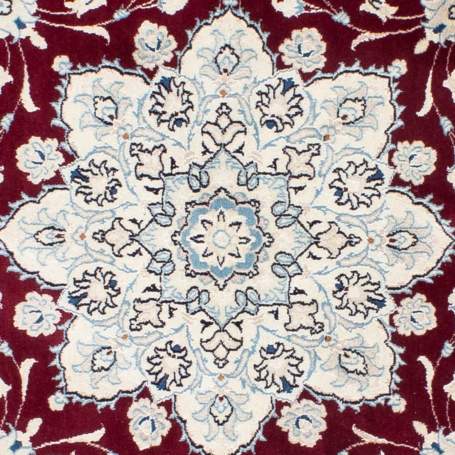 morgenland Orientteppich »Perser - Nain - Royal rund - 240 x 240 cm - dunkelrot«, rund, Wohnzimmer, Handgeknüpft, Einzelstück mit Zertifikat