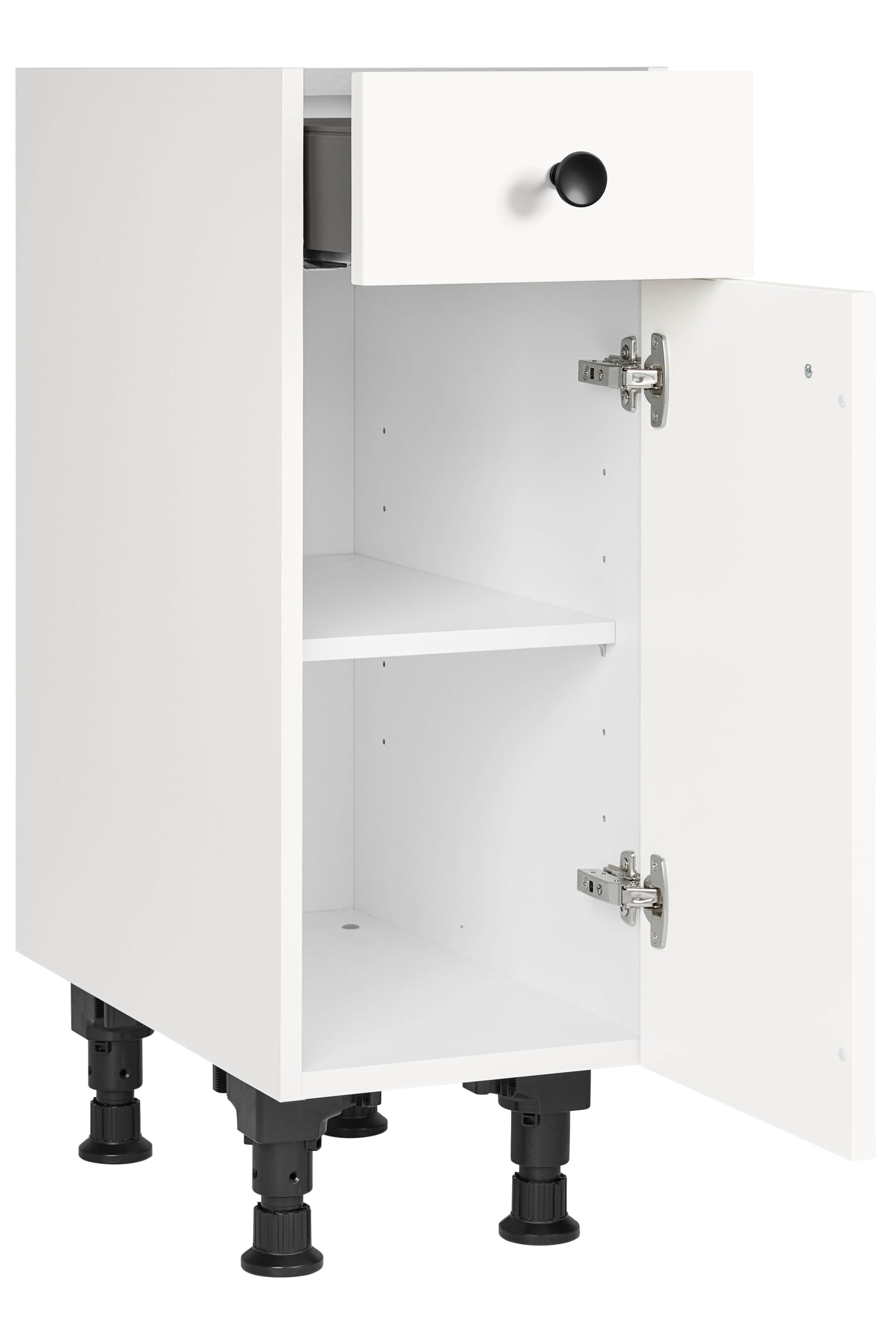 nobilia® Unterschrank »"Cascada", Ausrichtung wählbar, vormontiert, in den Breiten 30, 45 und«, 60 cm Breite, mit höhenverstellbaren Sockelfüßen, vormontiert