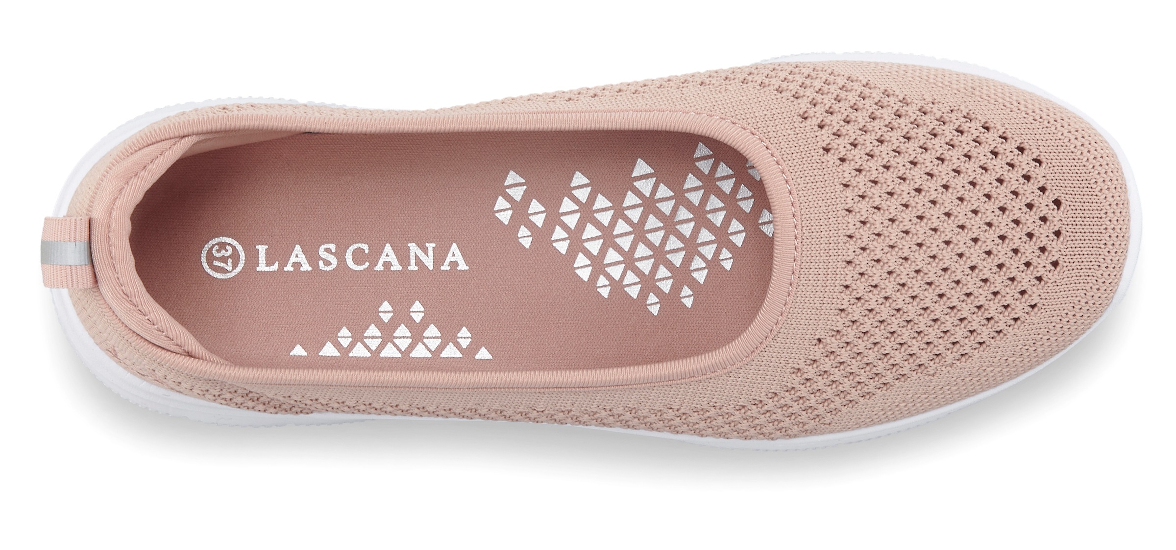 Sneaker Ballerinas LASCANA "Halbschuh, Slip-On-Sneaker", Damen, Gr. 39, rosa (rosé), Obermaterial: 100% Textilmaterial. Decksohle: 100% Textilmaterial. Futter: 100% Textilmaterial. Laufsohle: 100% Synthetik, unifarben, Schuhe Ballerina, zum Reinschlüpfen  2