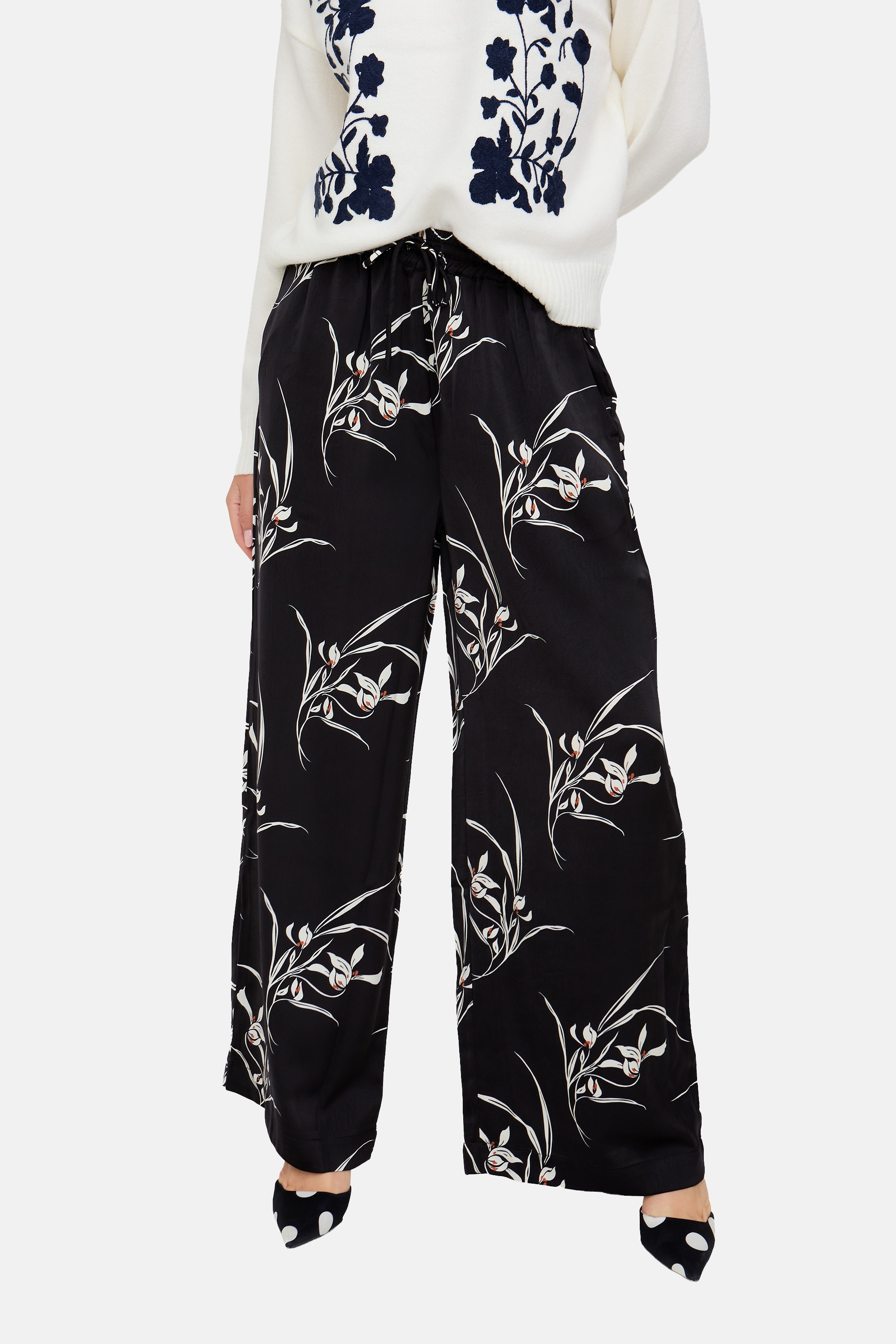 Lily and Lionel Jerseyhose »Lillibet Wide Leg Large Floral Print Trouser Damen«