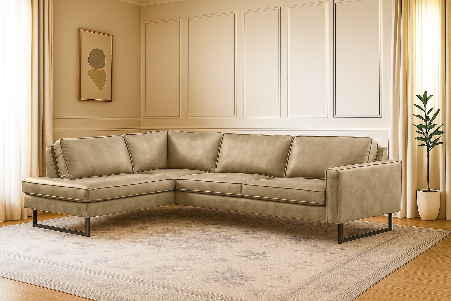Home affaire Ecksofa "Pinto, 290 cm, Cord, Chenille, Lederoptik, Ottomane l günstig online kaufen
