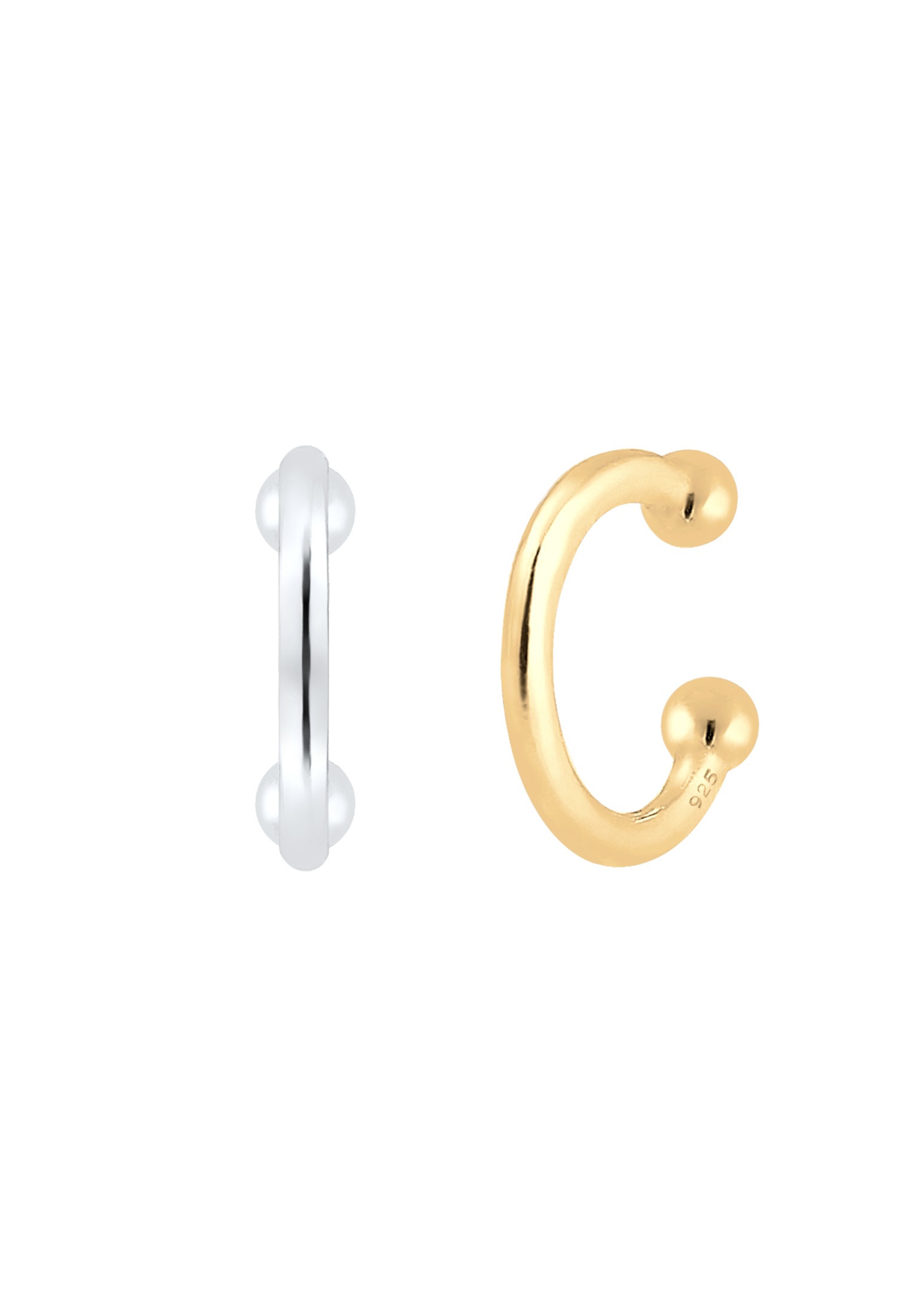 Elli Paar Ohrhaken »Earcuff Set Bicolor 925 Sterling Silber vergoldet«