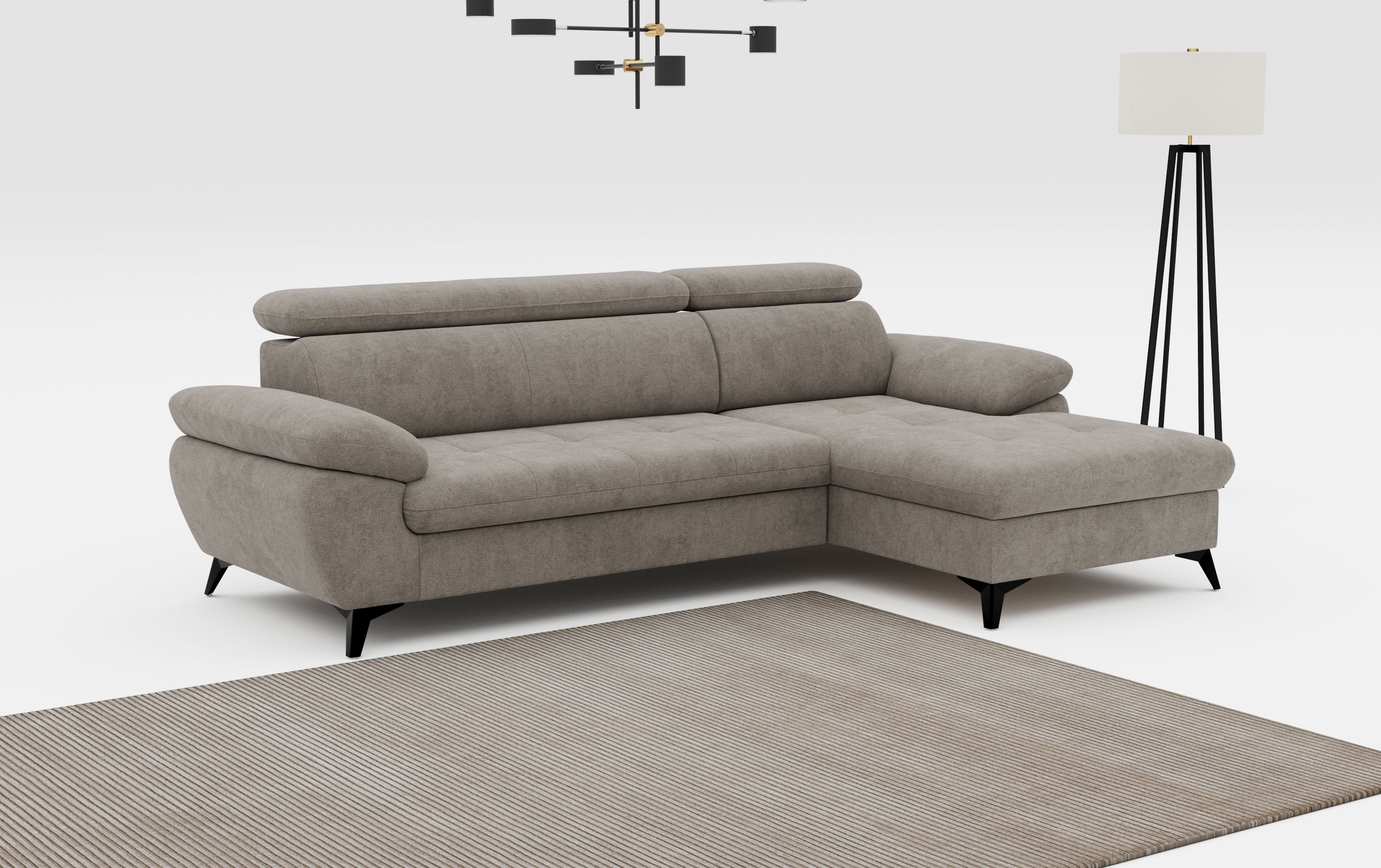 COTTA Ecksofa "Hudson" optional mit Schlaffunktion und XL Bettkasten, Liegefläche 190x119cm