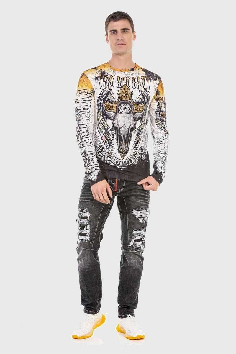 Cipo & Baxx T-Shirt »Sweatshirts«, mit Allover-Print