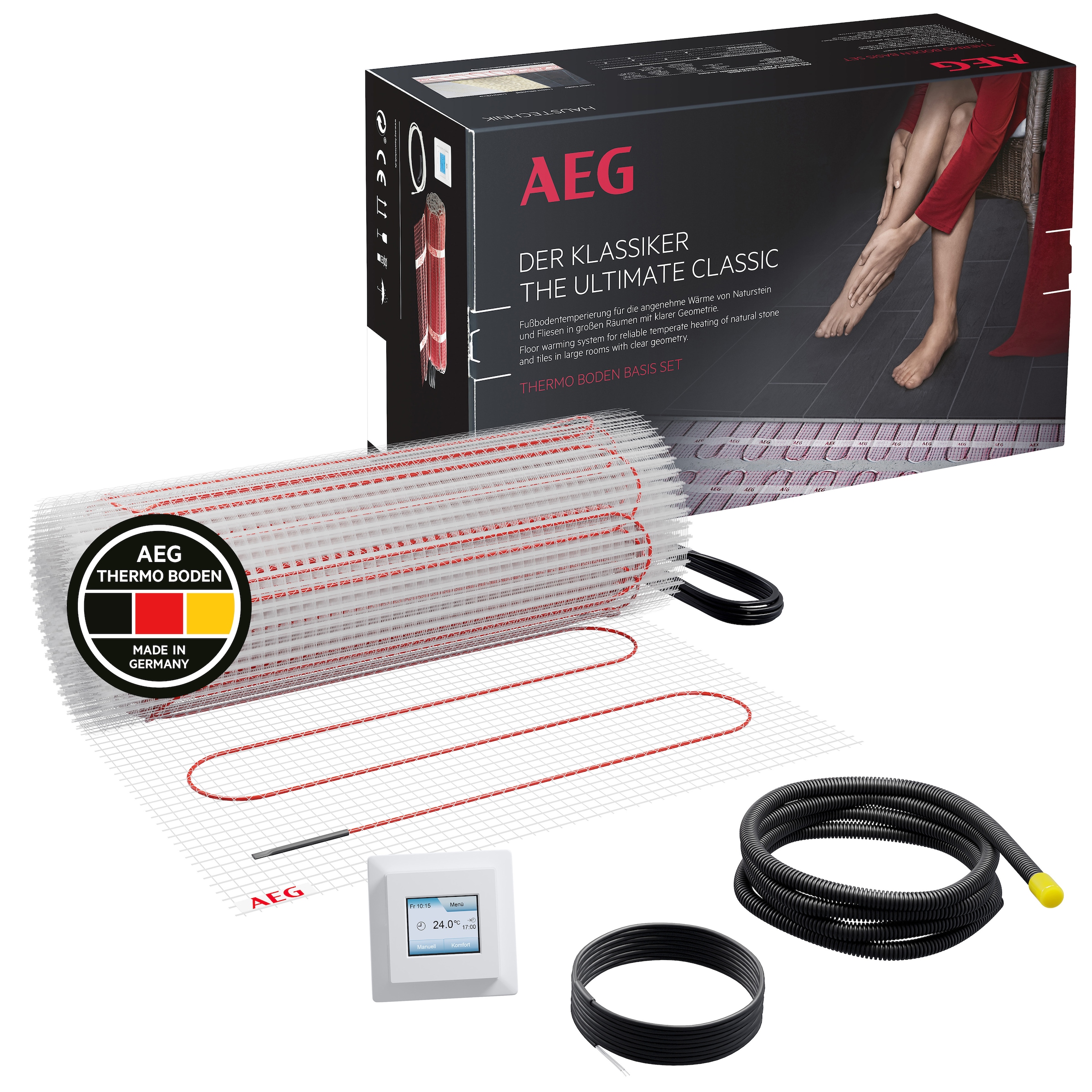 AEG Haustechnik Fußbodenheizung "Basis Thermo Boden "TBS TB 160/5 Set Plus"" Elektrische Fußbodenheizung, Komplettset 5 m², 160 W/m²