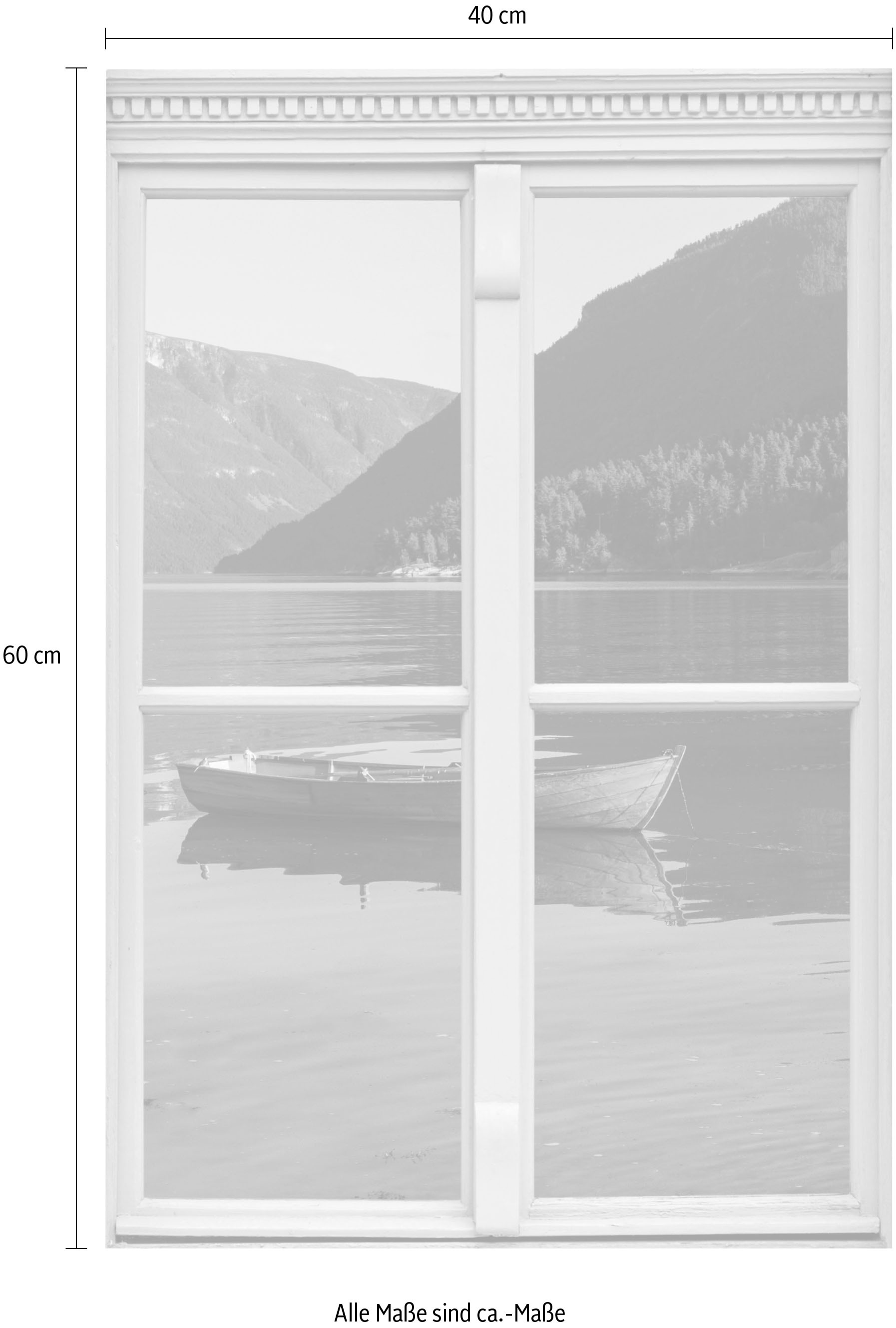 queence Wandsticker »Boot auf See«, Wandsticker, Wandbild, selbstklebend, 3D, Fenster