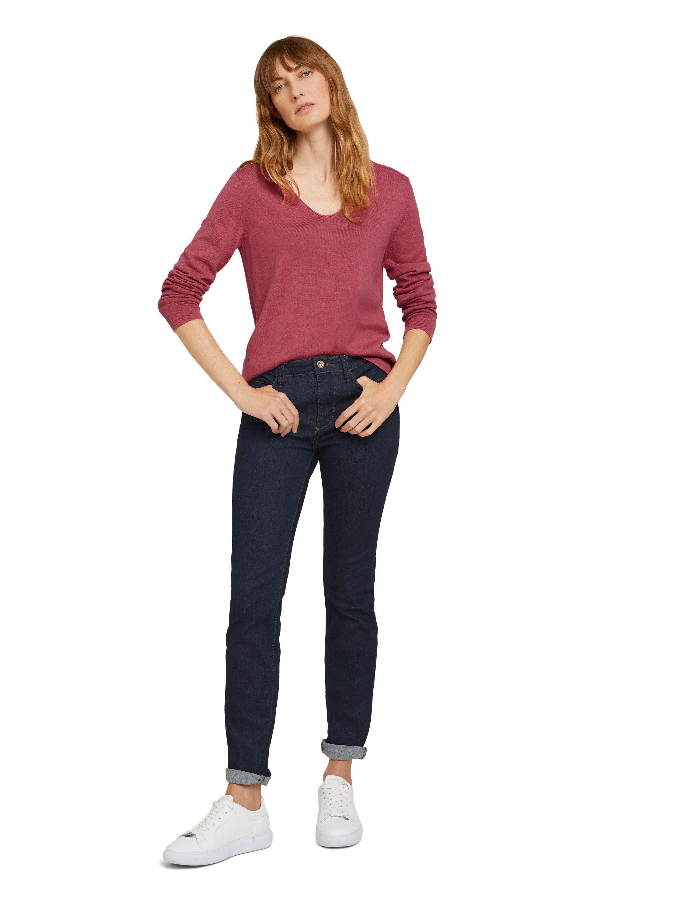 TOM TAILOR V-Ausschnitt-Pullover »Regular« mit V-Ausschnitt