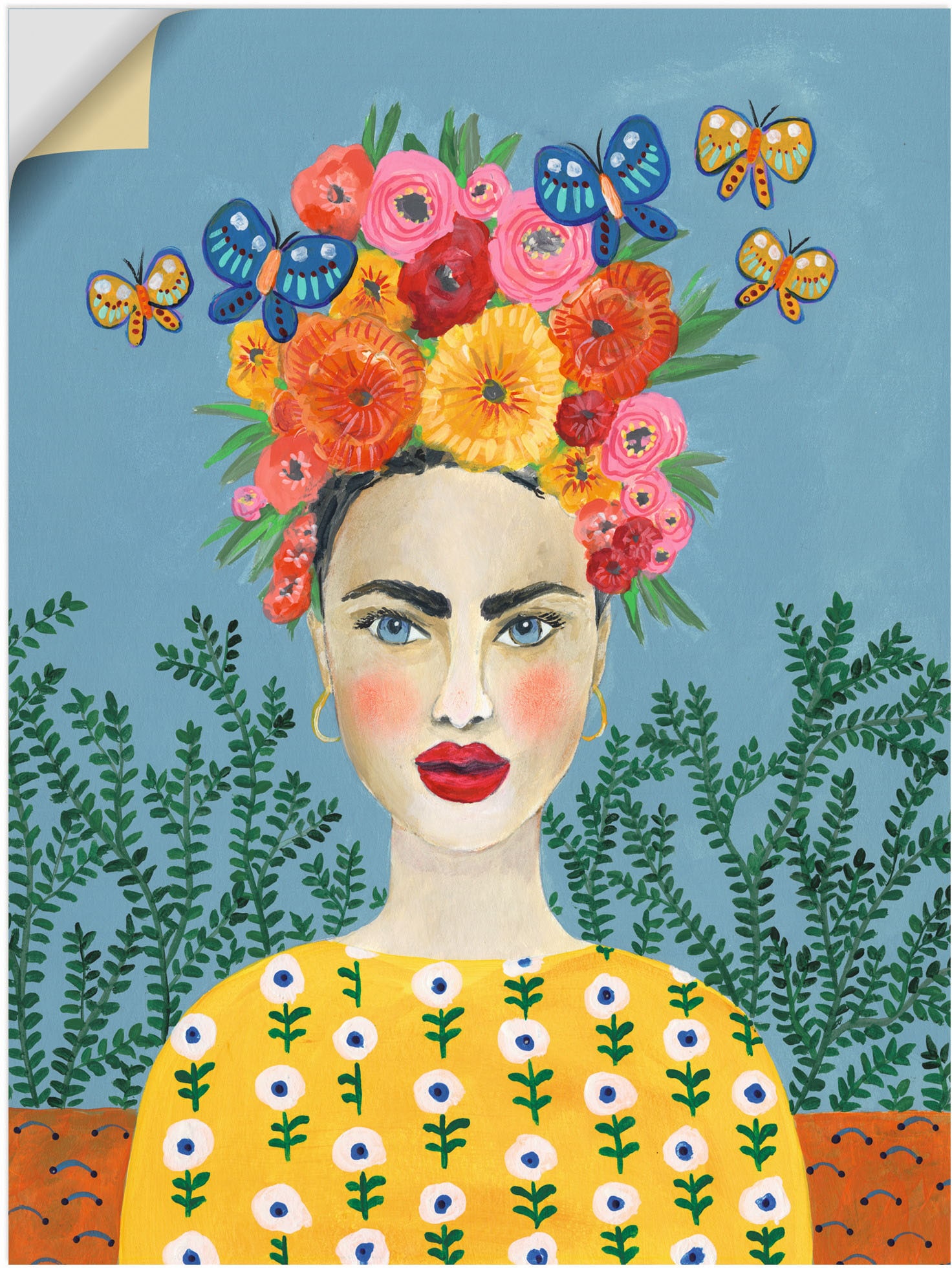 Wandbild »Frida-Kopfschmuck I«, Bilder von Frauen, (1 St.), als Leinwandbild, Poster,...